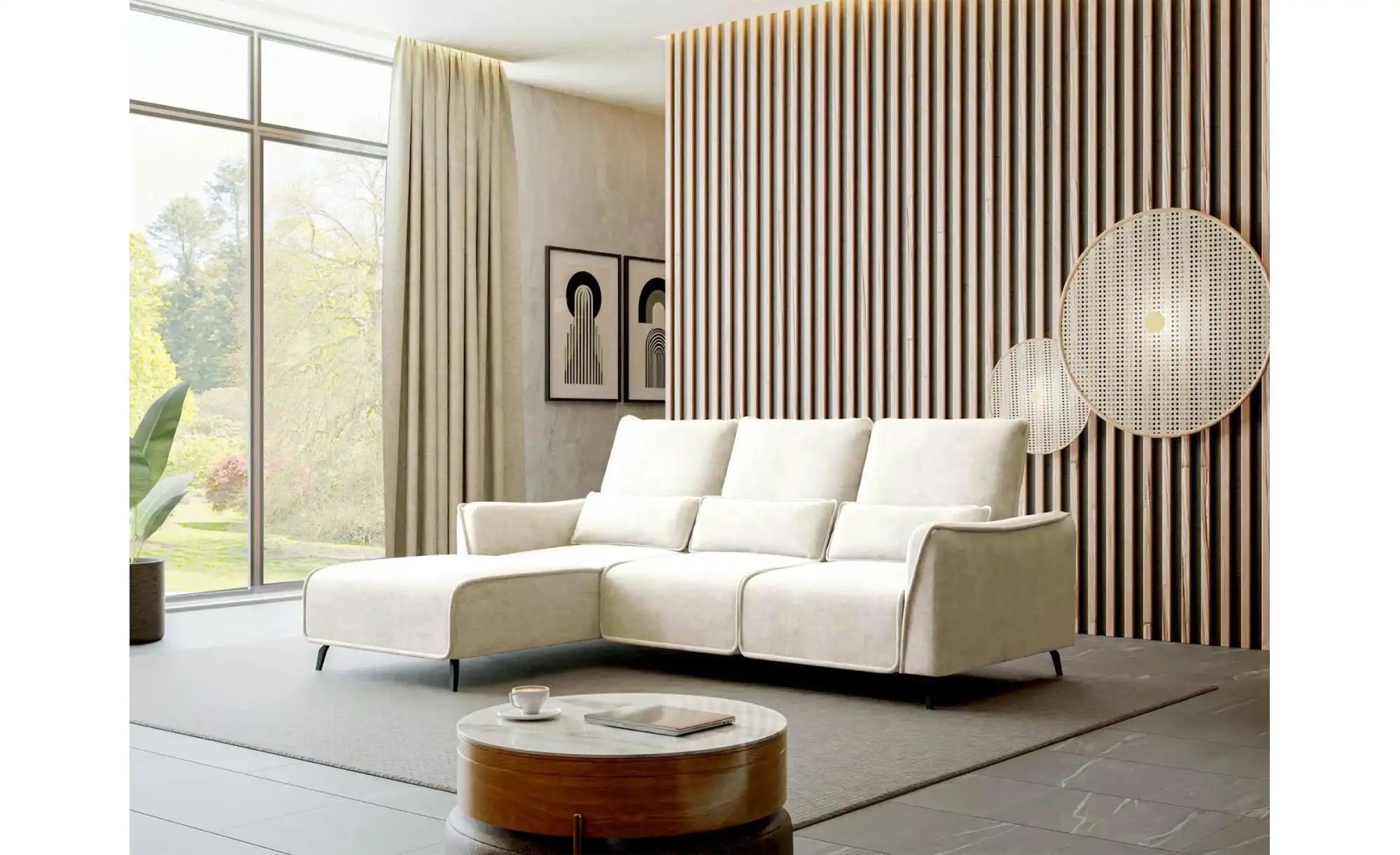 Thumbnail - Selsey Ecksofa Rumbia   ¦ creme ¦ Maße (cm): B: 244 H: 94 Polstermöbel > Sofas > 3-Sitzer - Höffner