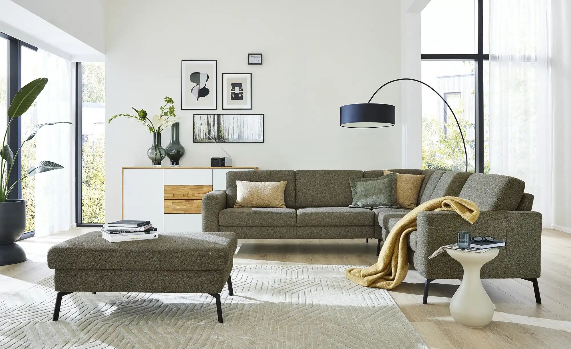 Thumbnail - Wohnwert Ecksofa Meira ¦ grün ¦ Maße (cm): B: 269 H: 88 T: 249.0 Polstermöbel > Sofas > Ecksofas - Höffner