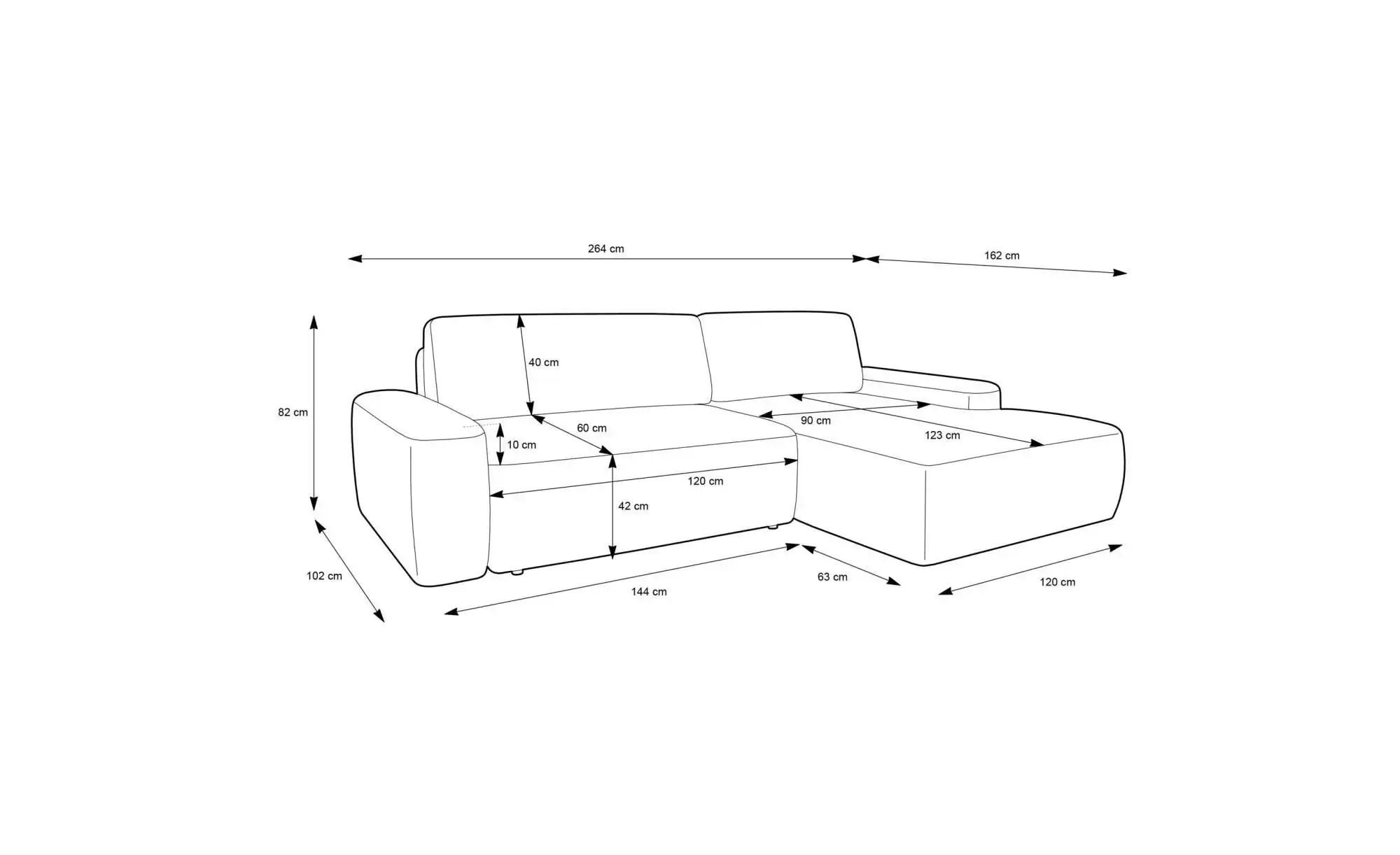 Thumbnail - Selsey Ecksofa mit Schlaffunktion Baleo ¦ beige ¦ Maße (cm): B: 264 H: 82 Polstermöbel > Sofas > Ecksofas - Höffner