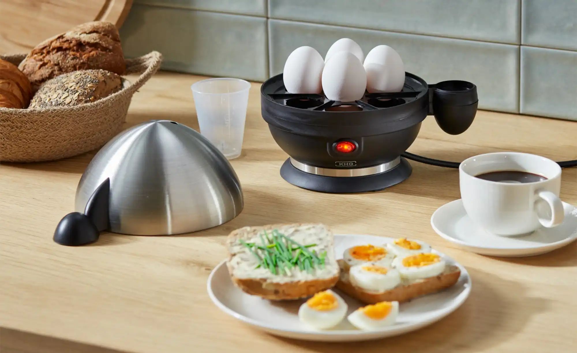 Thumbnail - KHG Eierkocher  EK-700SE ¦ silber ¦ Edelstahl,Kunststoff,Metall ¦ Maße (cm): B: 18,4 H: 17,5 T: 18.0 Elektrokleingeräte ...