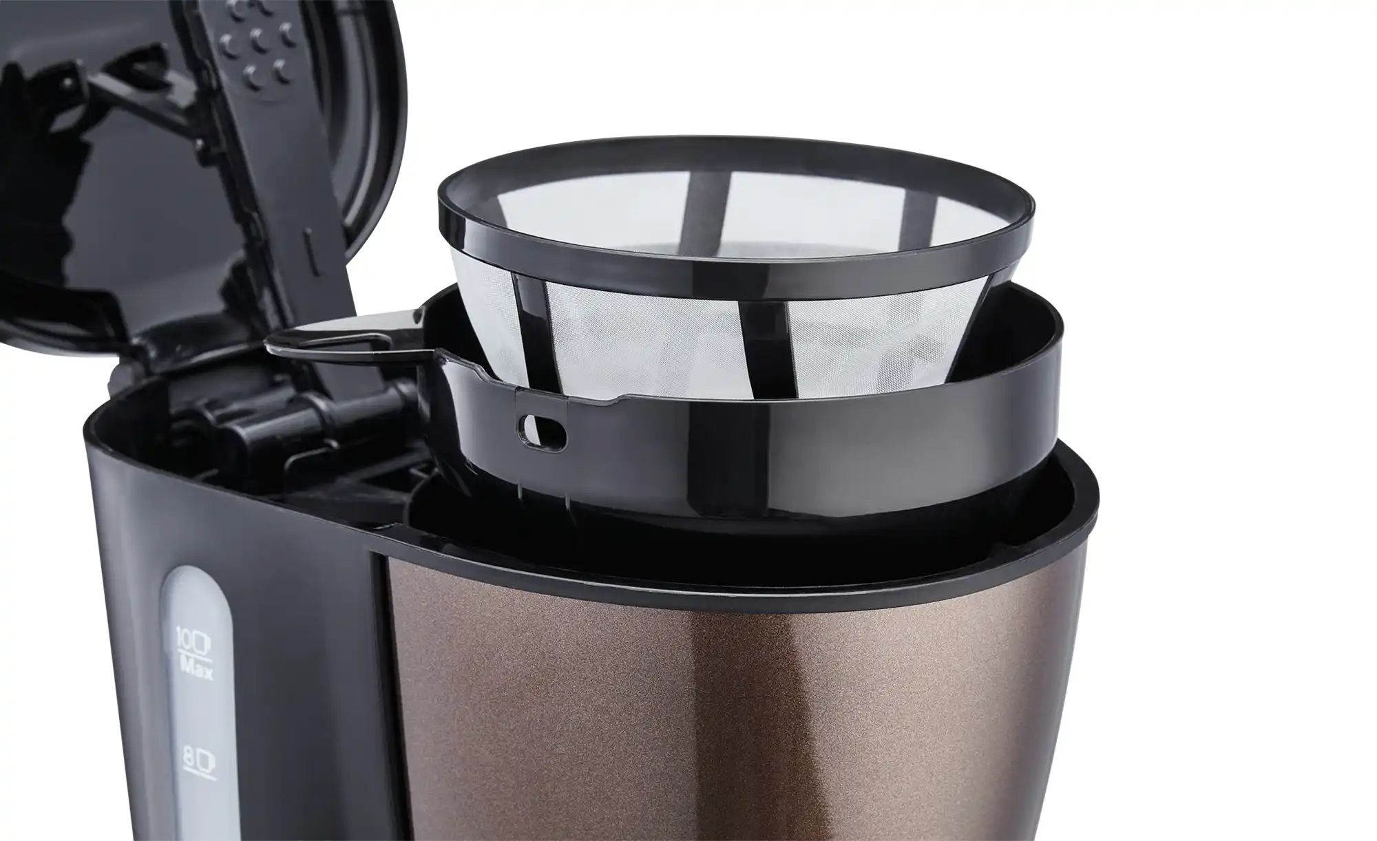 Thumbnail - KHG Kaffeeautomat  KA-123(MMS) ¦ braun ¦ Kunststoff ¦ Maße (cm): B: 16,95 H: 31,7 T: 23.7 Elektrokleingeräte > Kaffee & ...