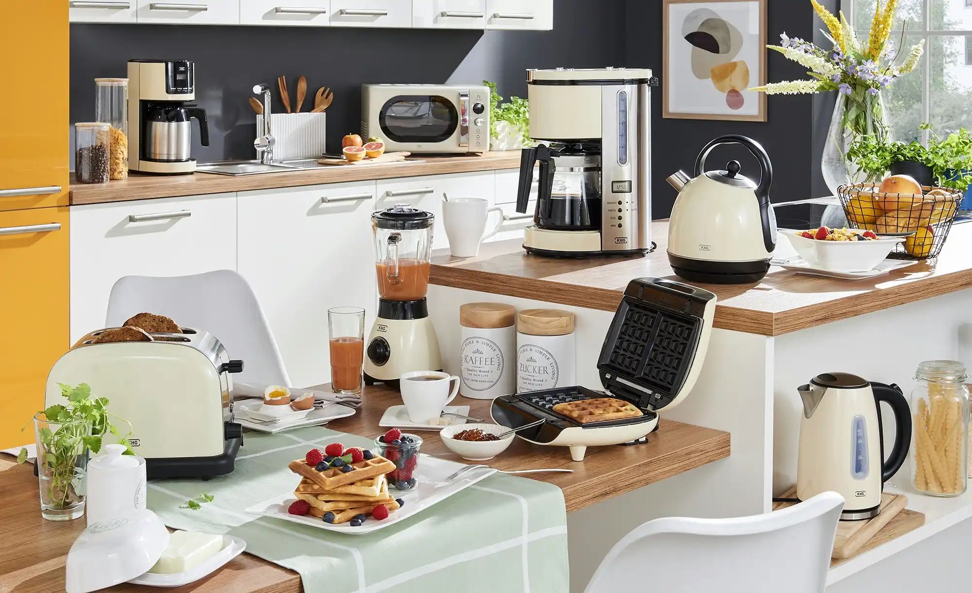 Thumbnail - KHG Toaster  TO-1005 (CE) ¦ creme ¦ Kunststoff,Edelstahl ¦ Maße (cm): B: 30 H: 20 T: 18.3 Elektrokleingeräte > Toaster -...