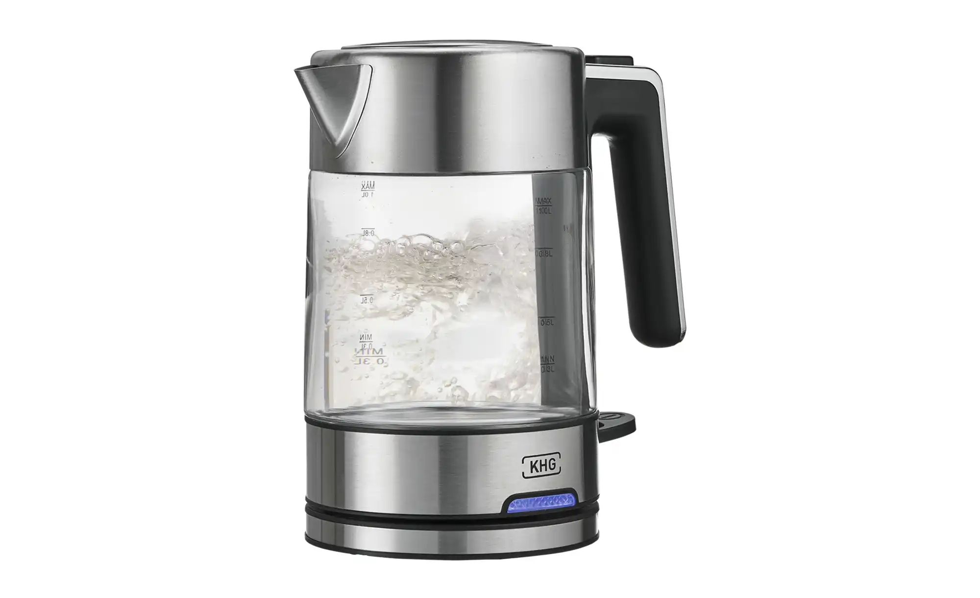 KHG Wasserkocher  WK-106 GE ¦ silber ¦ Edelstahl,Kunststoff,Glas ¦ Maße (cm günstig online kaufen