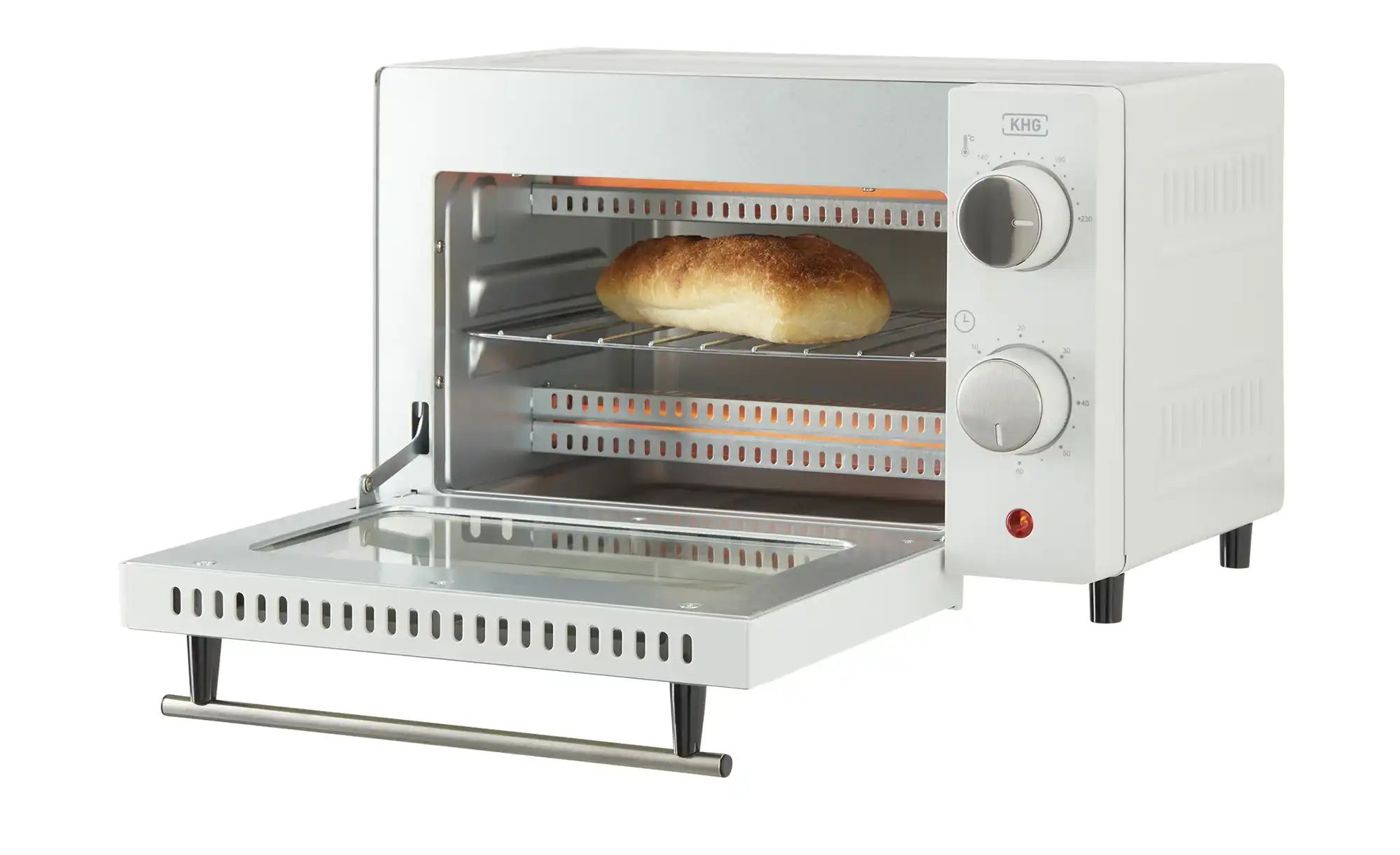 KHG Minibackofen  MBO-10W ¦ weiß ¦ Metall lackiert,Glas ¦ Maße (cm): B: 36, günstig online kaufen