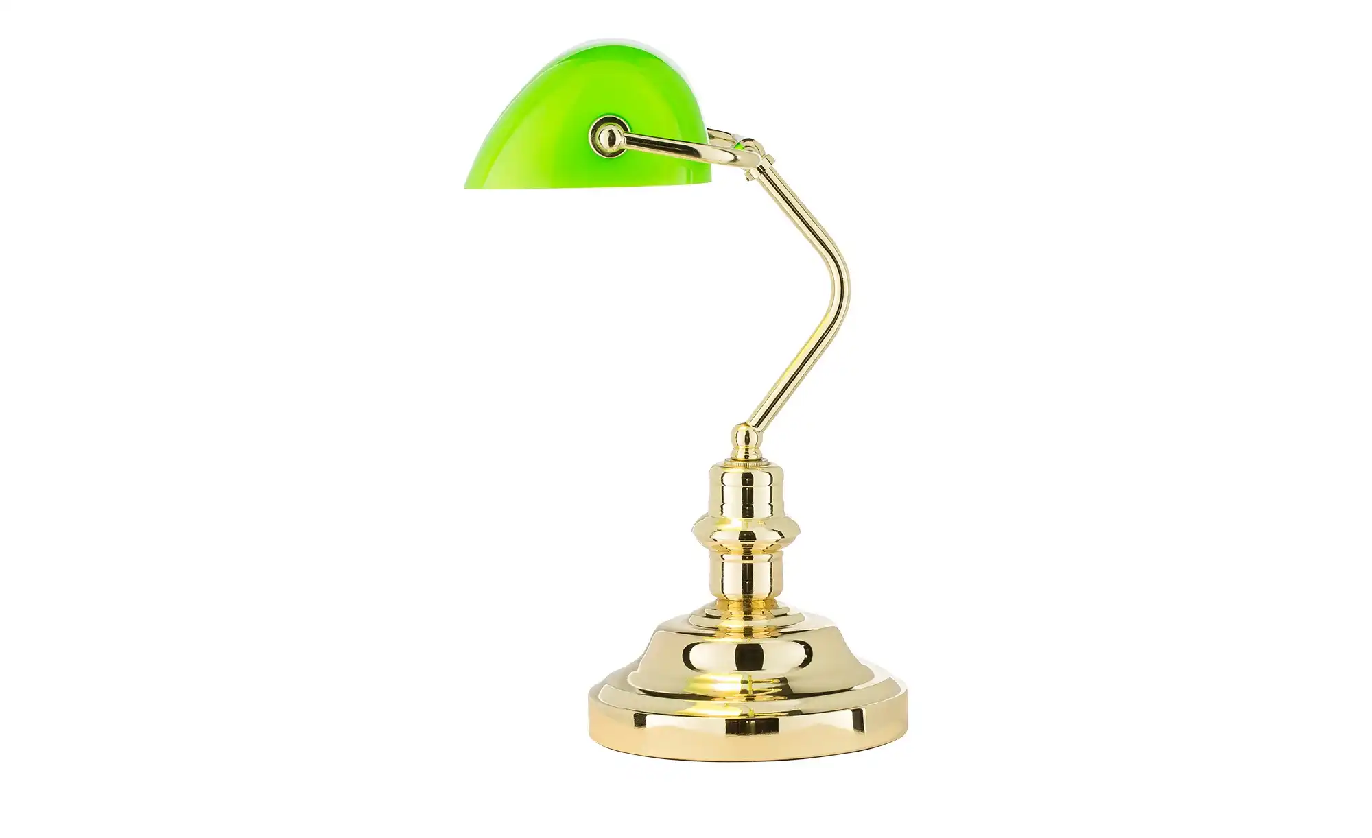 KHG Banker-Lampe messing mit grünem Schirm ¦ gold Lampen & Leuchten > Innenleuchten > Tischlampen - Höffner