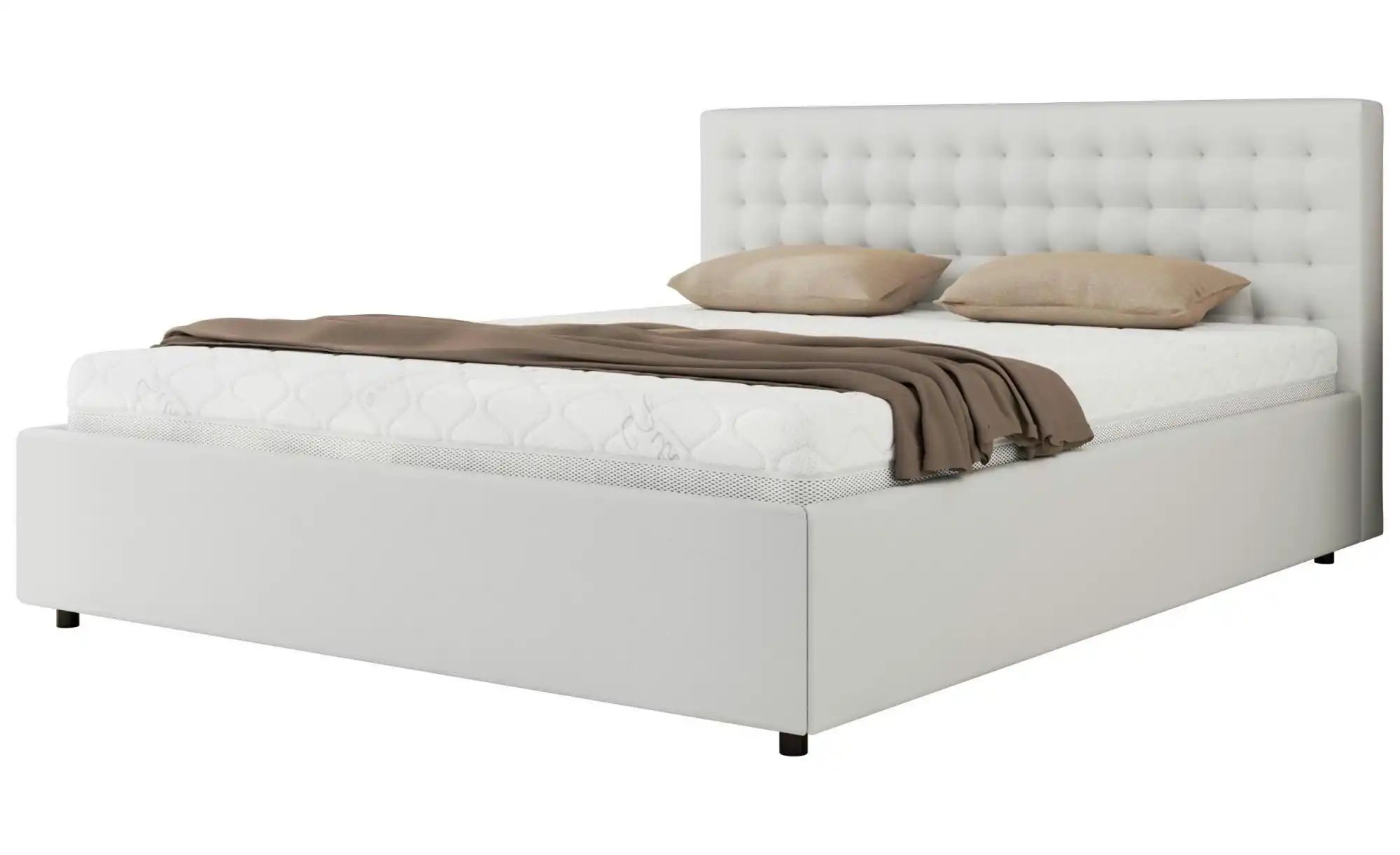 Polsterbett 200x200 Weiß mit Bettkasten Pavo Classic ¦ weiß ¦ Maße (cm): B: 208 H: 91 Betten > Polsterbetten - Höffner
