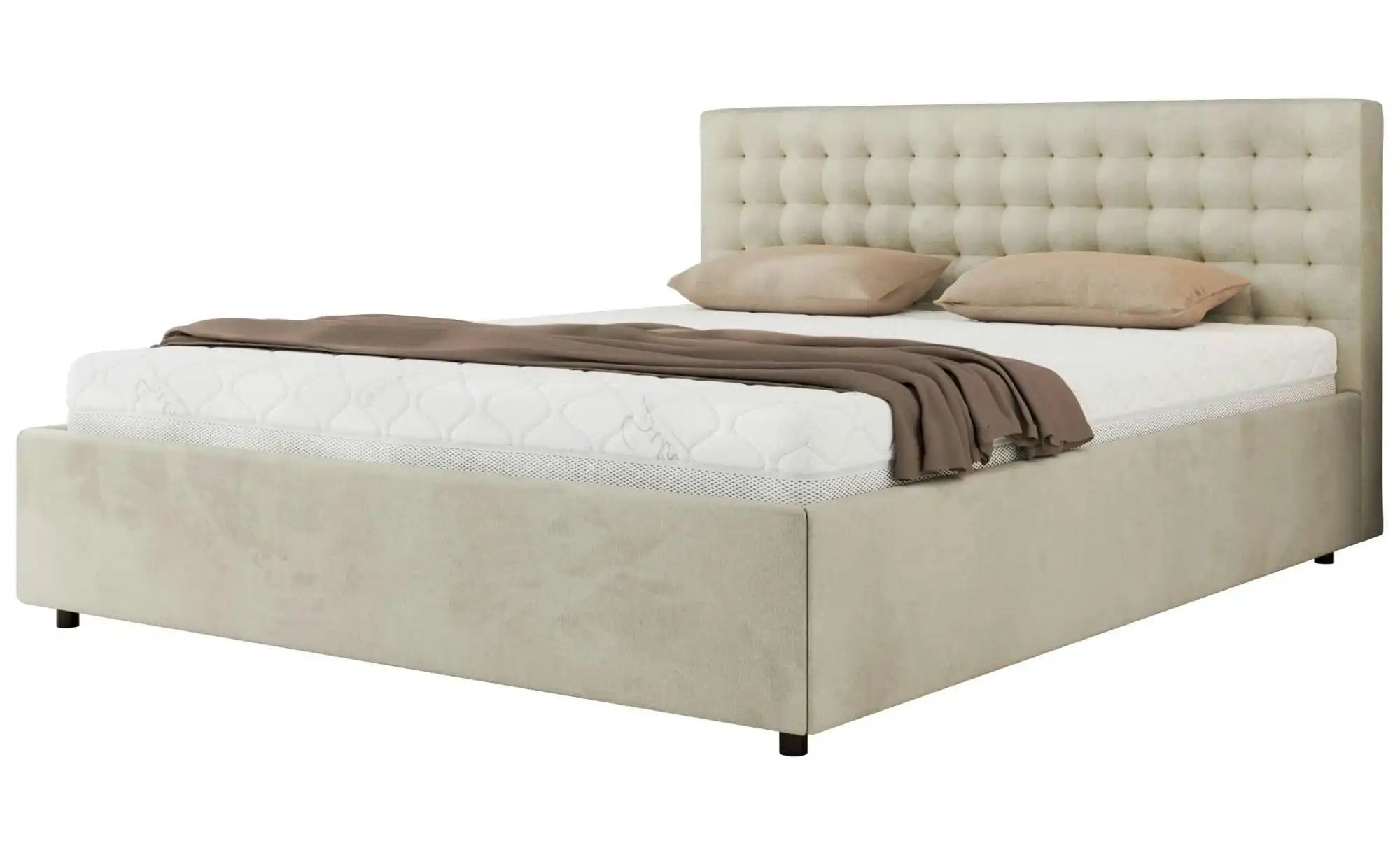 Polsterbett 140x200 Beige mit Bettkasten Pavo Classic ¦ beige ¦ Maße (cm): B: 148 H: 91 Betten > Polsterbetten - Höffner