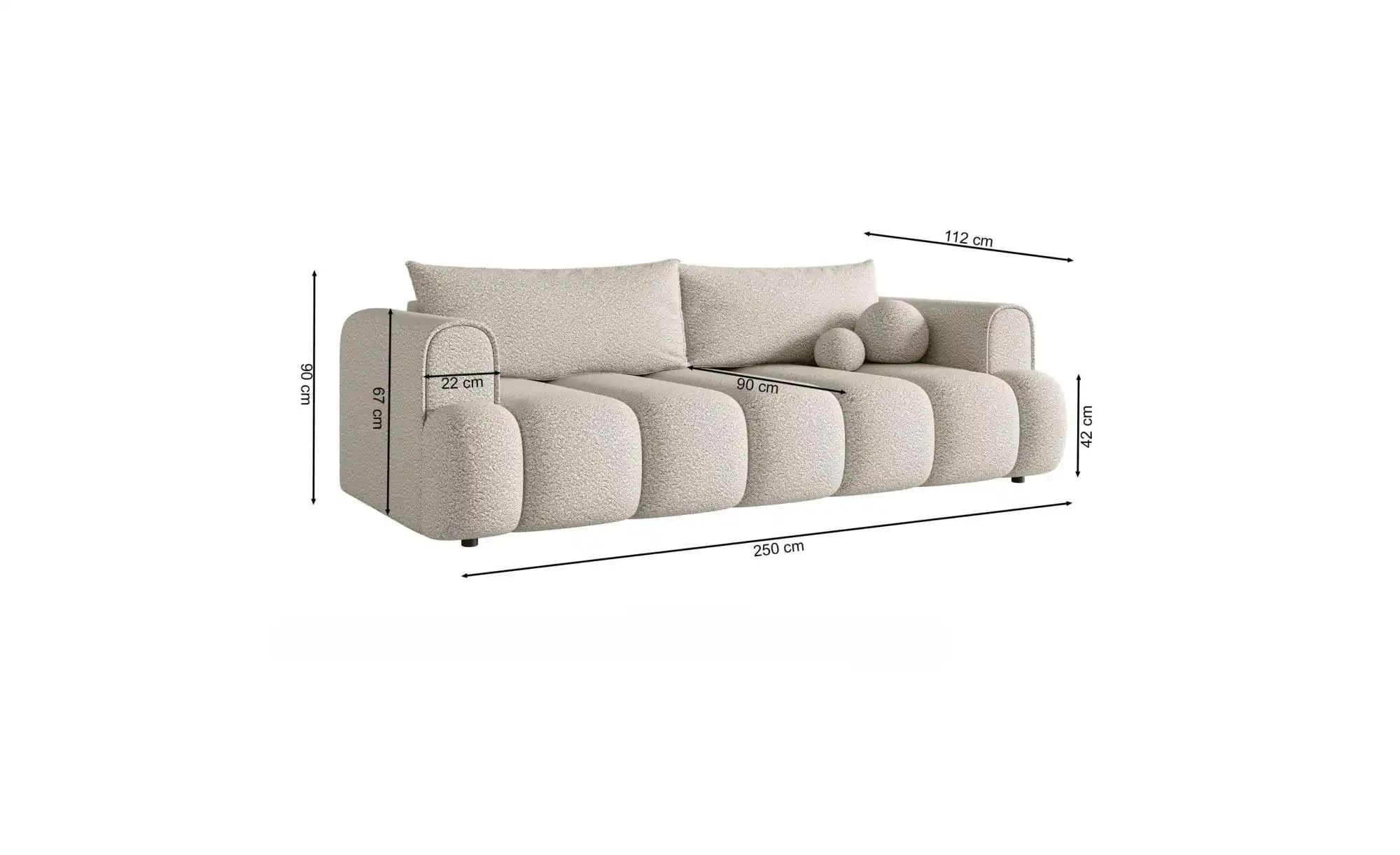 Thumbnail - Selsey Schlafsofa  Dandelino ¦ grau ¦ Maße (cm): B: 250 H: 90 Polstermöbel > Sofas > 3-Sitzer - Höffner
