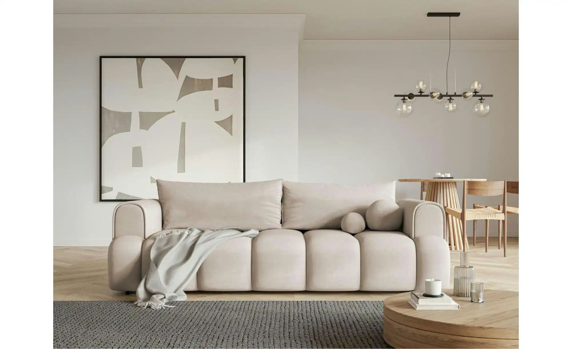 Selsey Schlafsofa   Dandelino ¦ beige ¦ Maße (cm): B: 250 H: 90 Polstermöbe günstig online kaufen