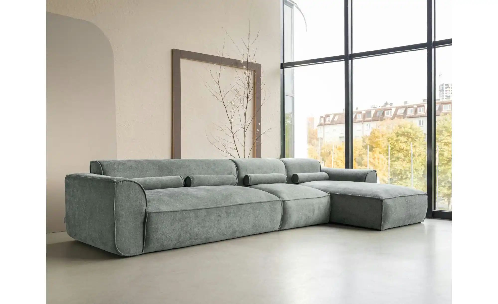Thumbnail - Miuform Ecksofa modular Flex Felix ¦ grün ¦ Maße (cm): B: 340 H: 70 Polstermöbel > Sofas > Ecksofas - Höffner