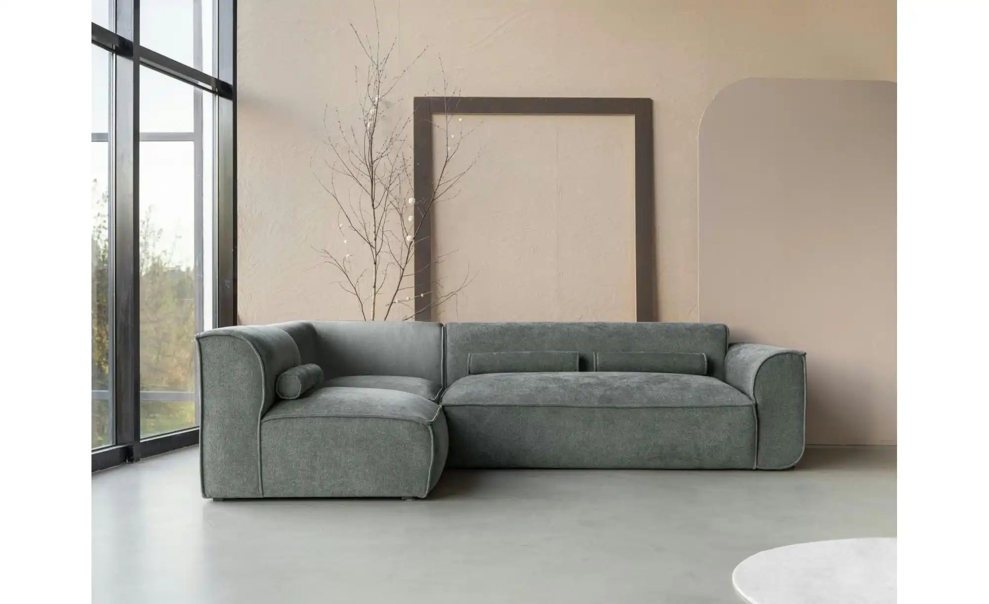 Thumbnail - Miuform Ecksofa modular Flex Felix ¦ grün ¦ Maße (cm): B: 265 H: 70 Polstermöbel > Sofas > Ecksofas - Höffner