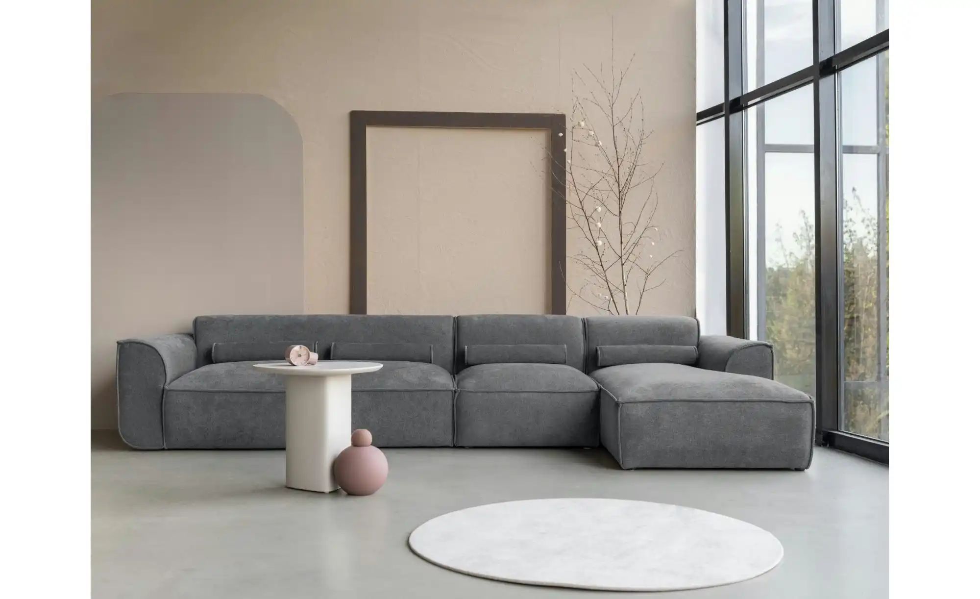 Thumbnail - Miuform Ecksofa modular Flex Felix ¦ grau ¦ Maße (cm): B: 340 H: 70 Polstermöbel > Sofas > Ecksofas - Höffner