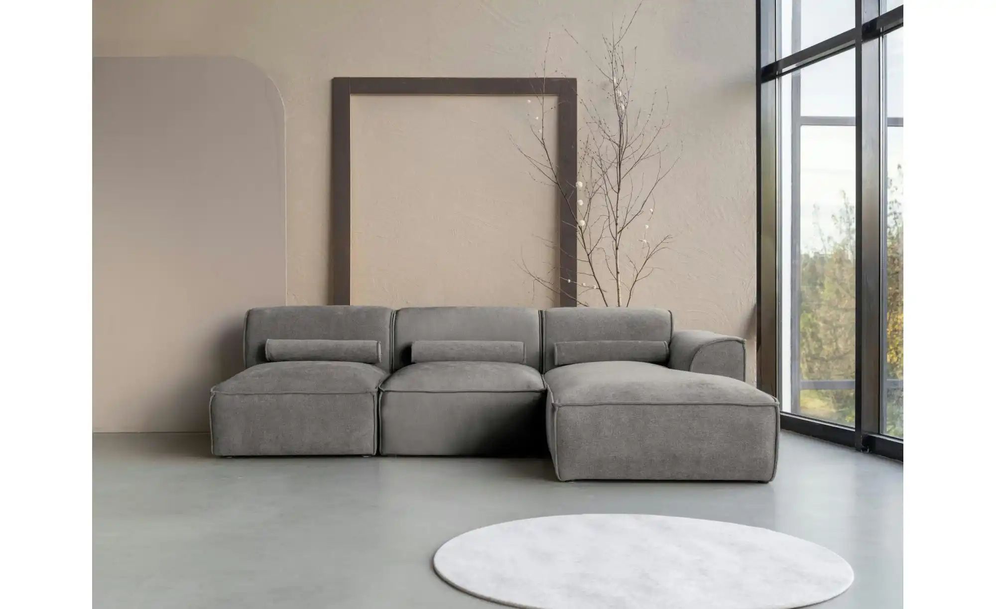 Thumbnail - Miuform Ecksofa modular Flex Felix  ¦ grau ¦ Maße (cm): B: 244 H: 70 Polstermöbel > Sofas > Ecksofas - Höffner