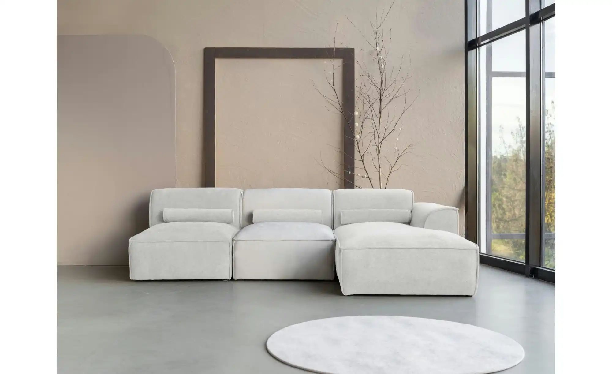 Thumbnail - Miuform Ecksofa modular Flex Felix ¦ beige ¦ Maße (cm): B: 244 H: 70 Polstermöbel > Sofas > 3-Sitzer - Höffner