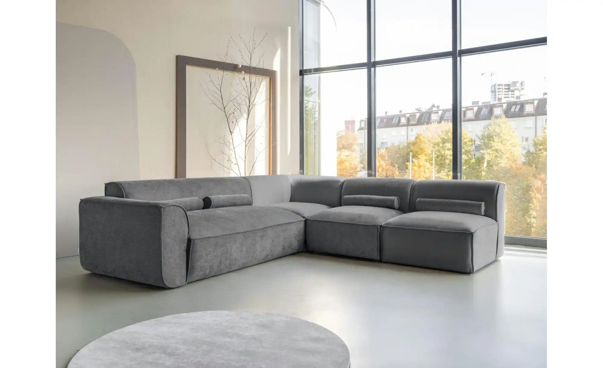 Miuform Wohnlandschaft modular Flex Felix ¦ grau ¦ Maße (cm): B: 265 H: 70 günstig online kaufen