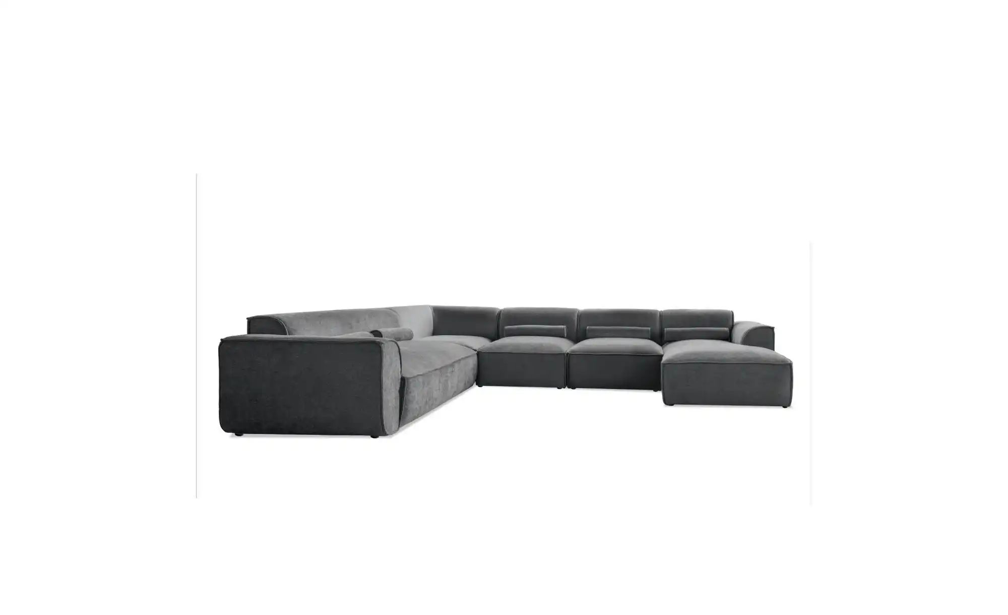 Miuform Wohnlandschaft modular Flex Felix ¦ grau ¦ Maße (cm): B: 337 H: 70 günstig online kaufen