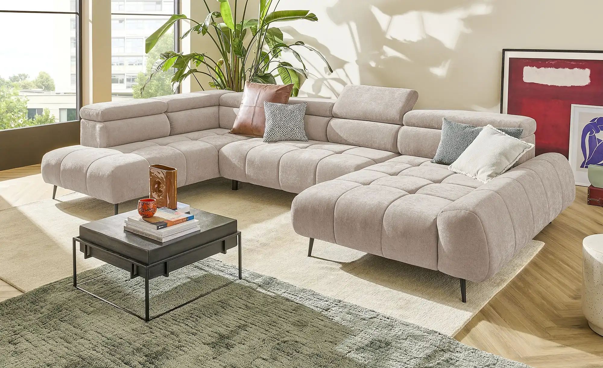 switch Wohnlandschaft  Mavel ¦ braun ¦ Maße (cm): B: 367 H: 93 T: 208.0 Pol günstig online kaufen