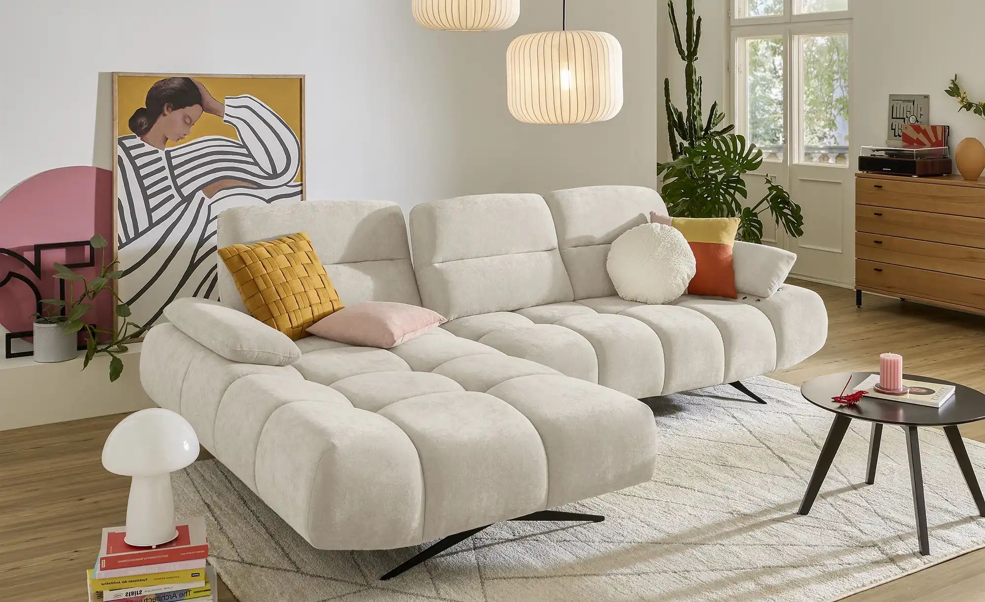 switch Ecksofa  Falcao ¦ creme ¦ Maße (cm): B: 284 H: 91 T: 173.0 Polstermö günstig online kaufen