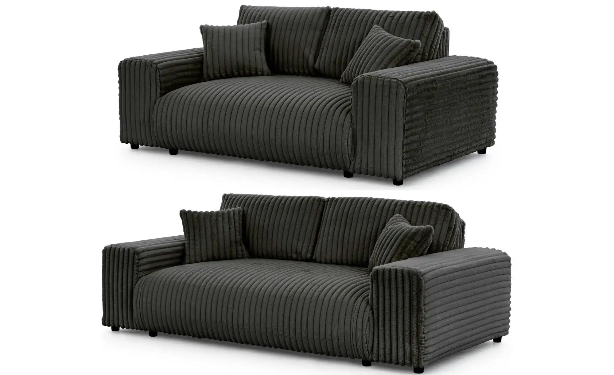 Polstergarnitur 2er-Set   ¦ grau ¦ Maße (cm): B: 213 H: 79 Polstermöbel > S günstig online kaufen