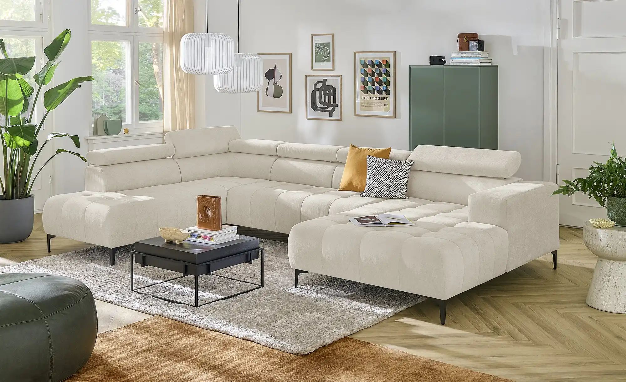 Thumbnail - switch Wohnlandschaft  Caro ¦ weiß ¦ Maße (cm): B: 350 H: 81 T: 214.0 Polstermöbel > Sofas > Wohnlandschaften - Höffner