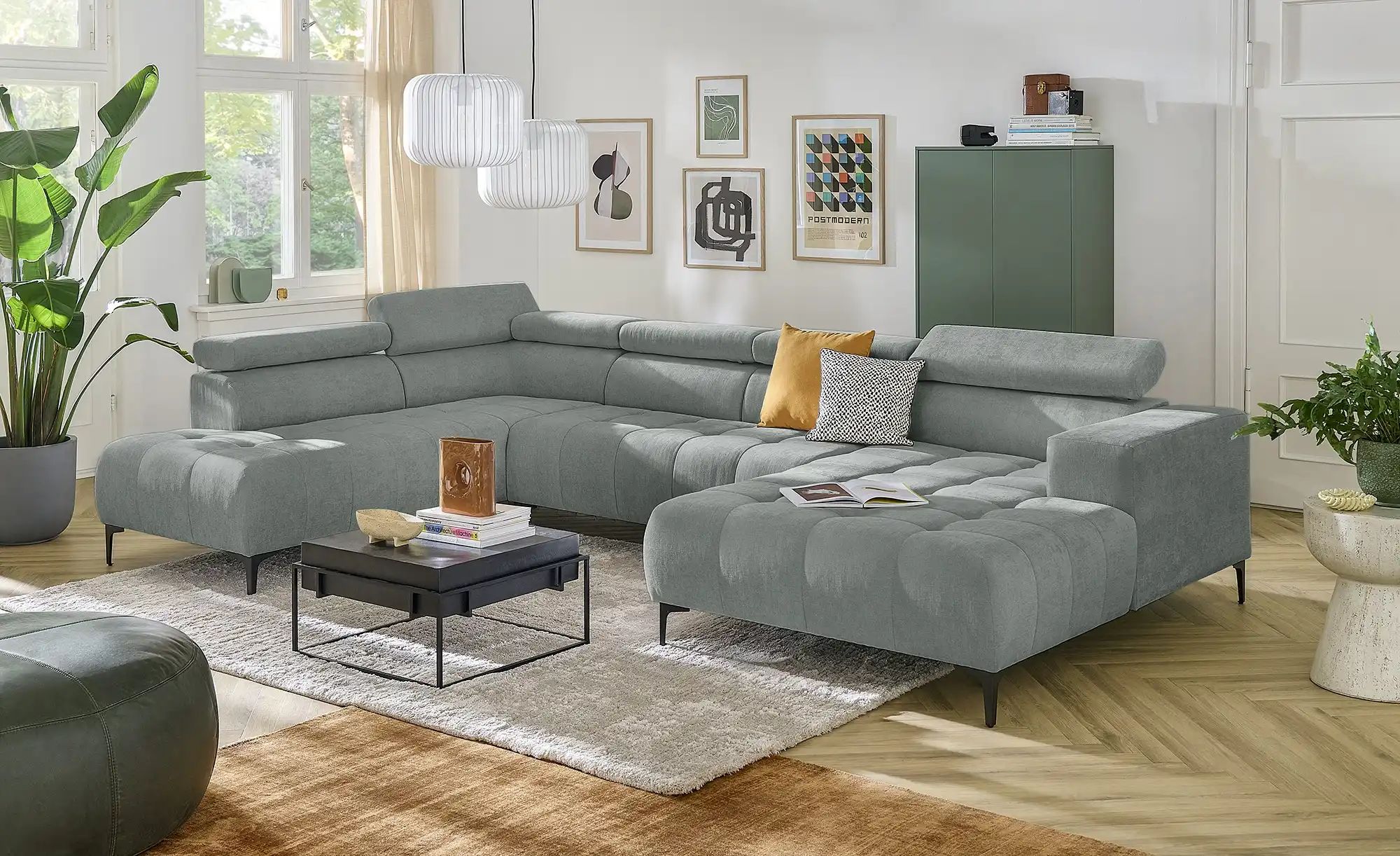 Thumbnail - switch Wohnlandschaft  Caro ¦ grau ¦ Maße (cm): B: 350 H: 81 T: 214.0 Polstermöbel > Sofas > Wohnlandschaften - Höffner