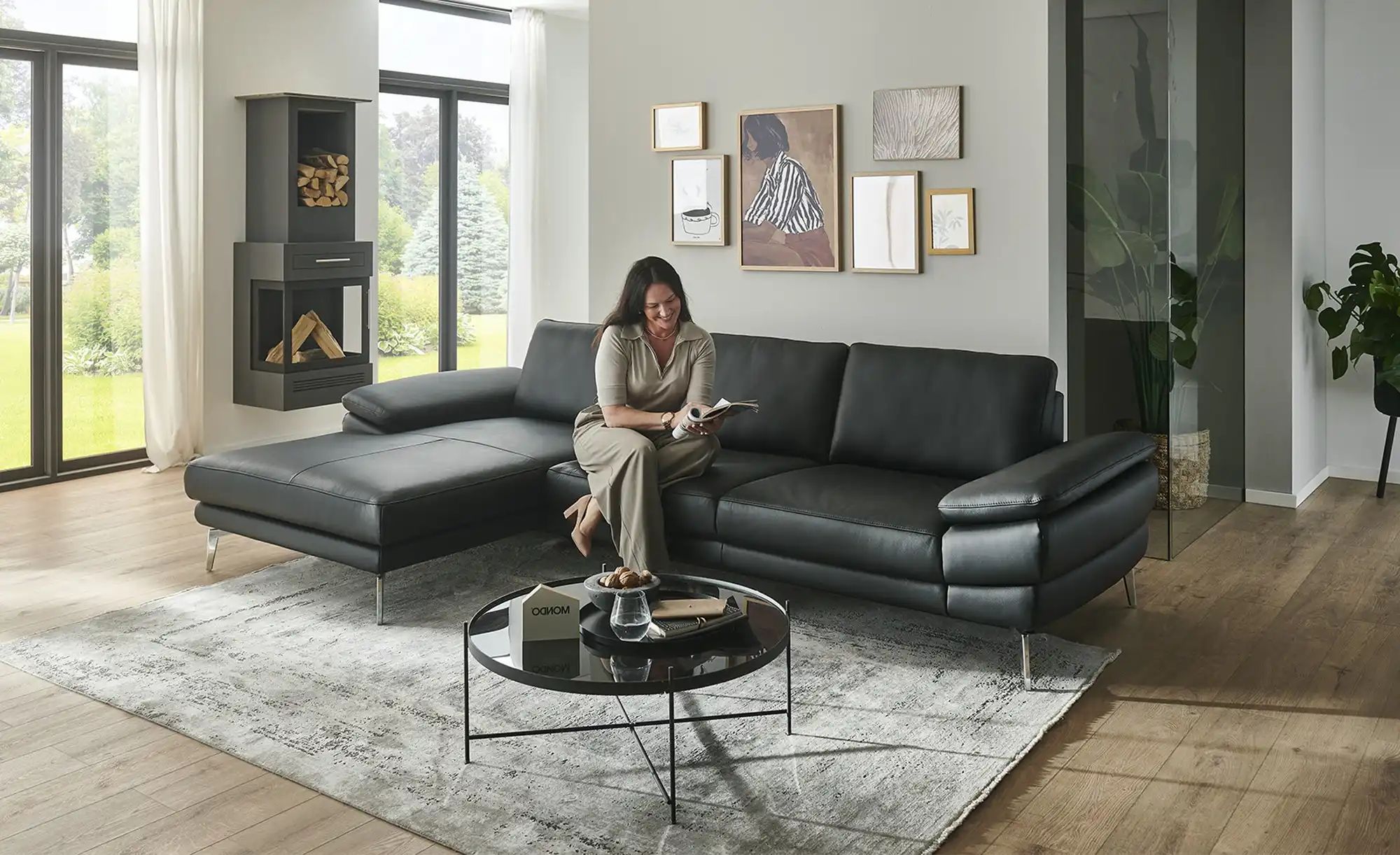 Thumbnail - MONDO Ecksofa  Civita ¦ schwarz ¦ Maße (cm): B: 323 H: 103 T: 216.0 Polstermöbel > Sofas > Ecksofas - Höffner