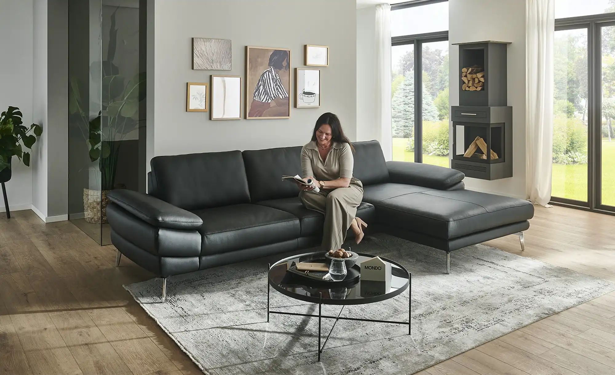 MONDO Ecksofa  Civita ¦ schwarz ¦ Maße (cm): B: 323 H: 86 T: 180.0 Polsterm günstig online kaufen