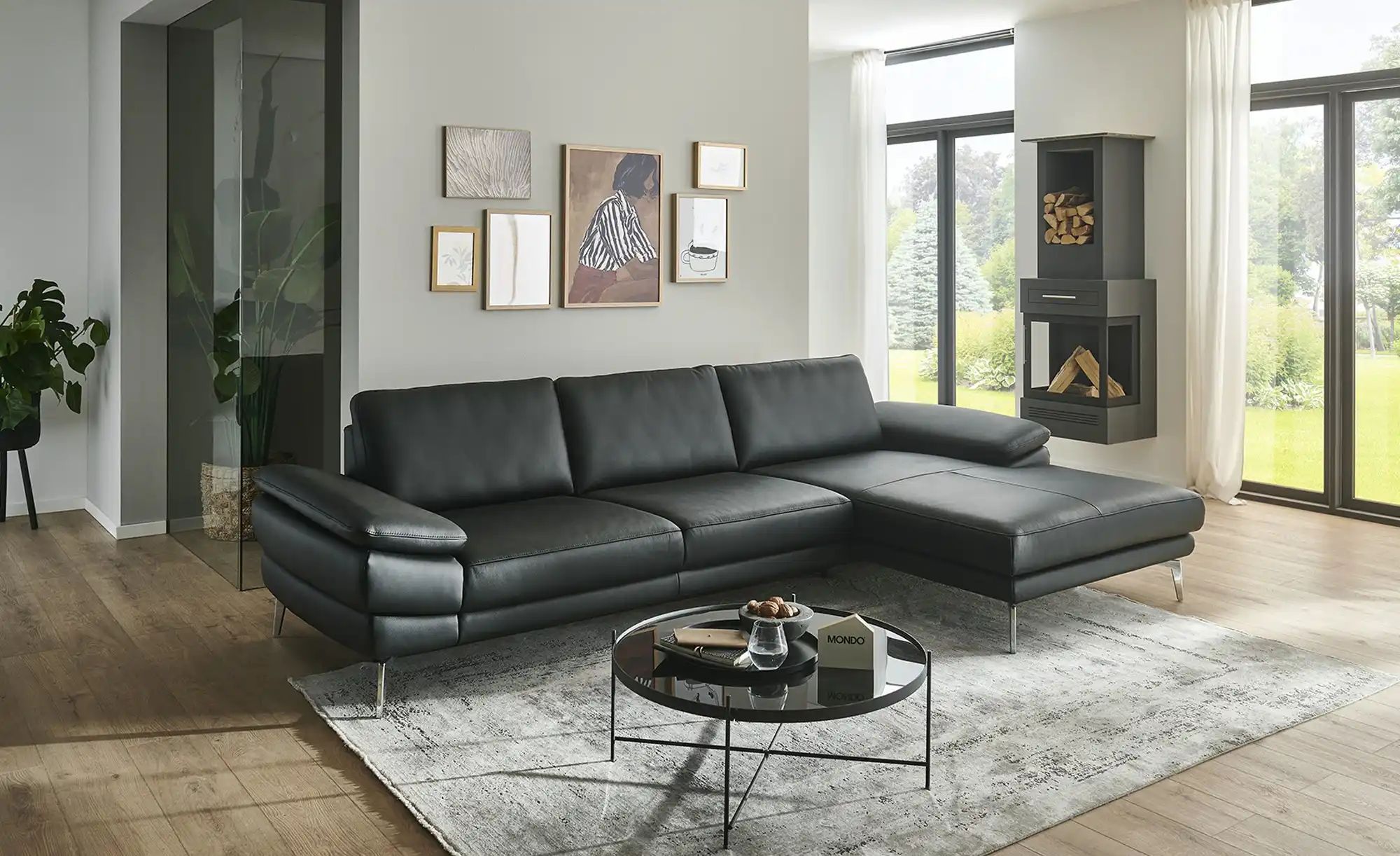 Thumbnail - MONDO Ecksofa  Civita ¦ schwarz ¦ Maße (cm): B: 323 H: 86 T: 180.0 Polstermöbel > Sofas > Ecksofas - Höffner