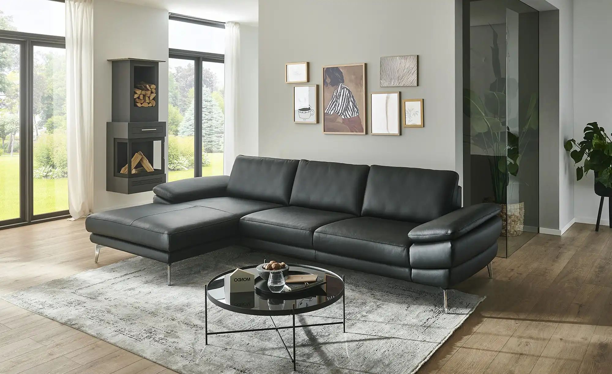 Thumbnail - MONDO Ecksofa  Civita ¦ schwarz ¦ Maße (cm): B: 323 H: 86 T: 180.0 Polstermöbel > Sofas > Ecksofas - Höffner