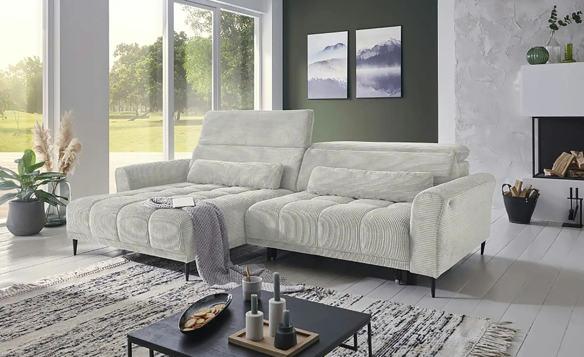 Thumbnail - Ecksofa mit elektrischer Sitztiefenverstellung Logan ¦ grau ¦ Maße (cm): B: 277 H: 80 T: 179.0 Polstermöbel > Sofas > 3-...