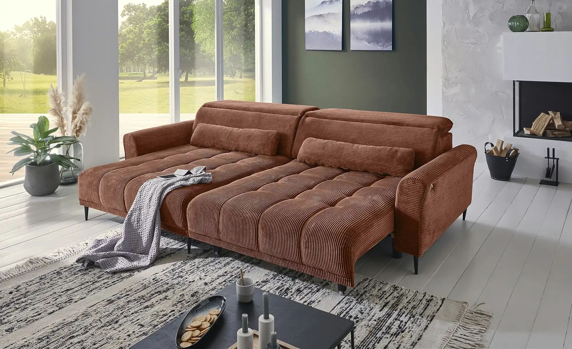 Thumbnail - Ecksofa mit elektrischer Sitztiefenverstellung Logan ¦ rot ¦ Maße (cm): B: 277 H: 80 T: 179.0 Polstermöbel > Sofas > 3-S...