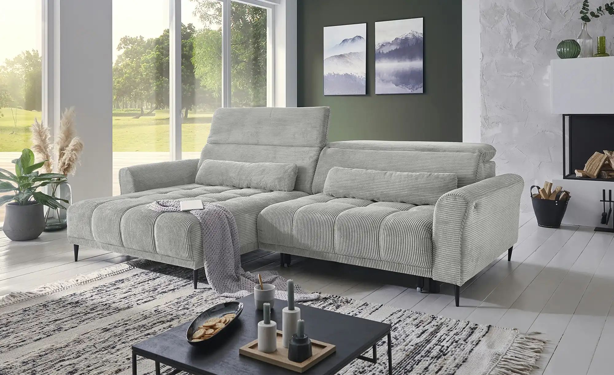 Thumbnail - Ecksofa mit elektrischer Sitztiefenverstellung Logan ¦ grau ¦ Maße (cm): B: 277 H: 80 T: 179.0 Polstermöbel > Sofas > Ec...