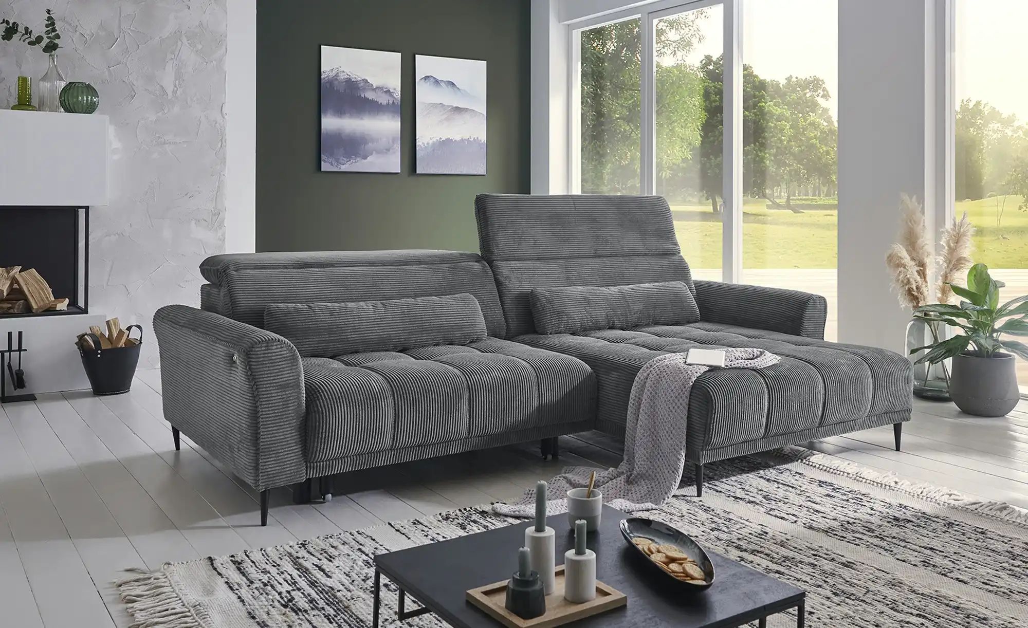 Ecksofa  Logan ¦ grau ¦ Maße (cm): B: 277 H: 80 T: 179.0 Polstermöbel > Sof günstig online kaufen