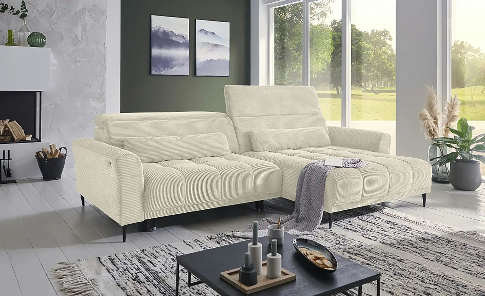 Thumbnail - Ecksofa mit elektrischer Sitztiefenverstellung Logan ¦ beige ¦ Maße (cm): B: 277 H: 80 T: 179.0 Polstermöbel > Sofas > 3...