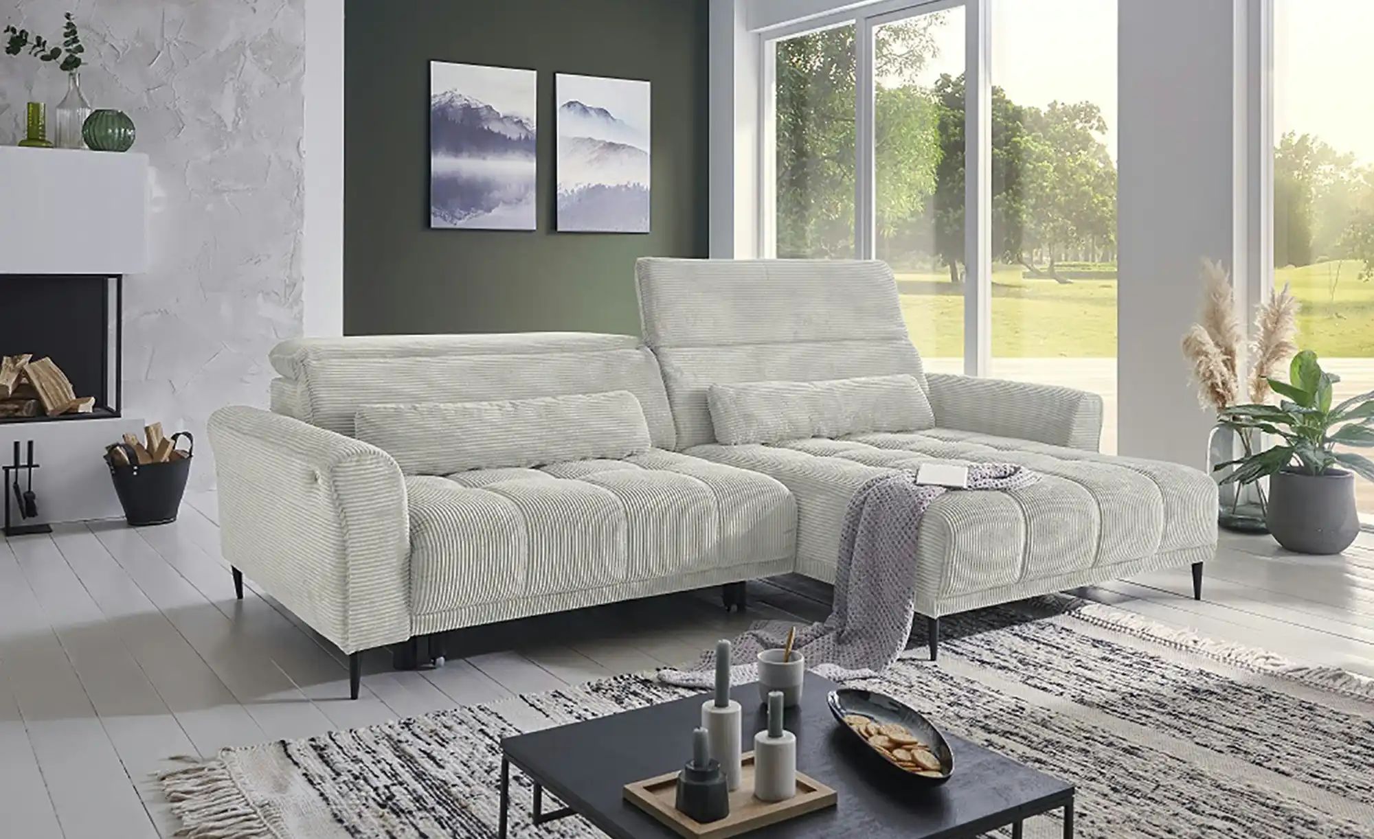 Thumbnail - Ecksofa mit elektrischer Sitztiefenverstellung Logan ¦ grau ¦ Maße (cm): B: 277 H: 80 T: 179.0 Polstermöbel > Sofas > Ec...