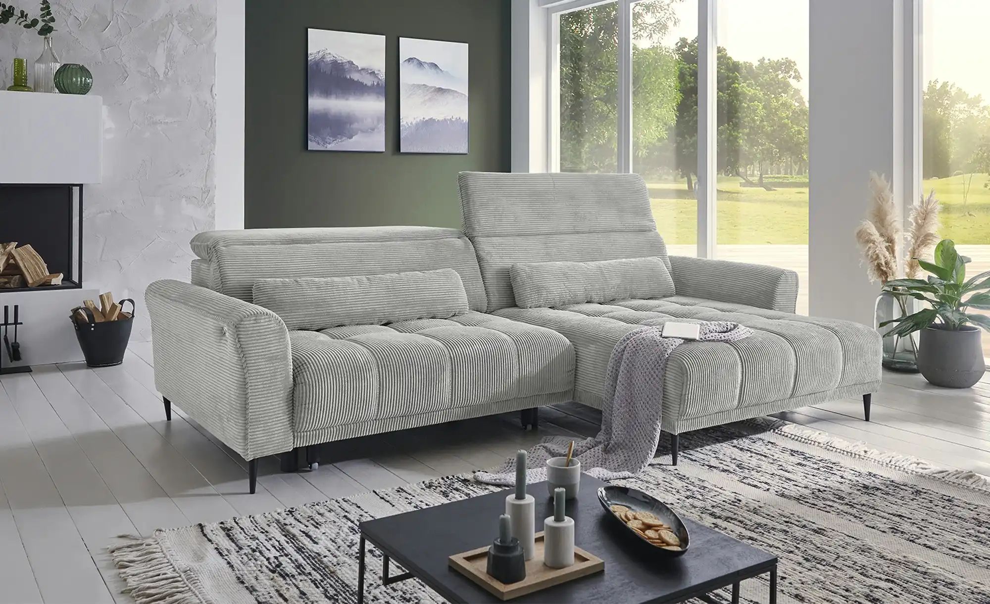 Ecksofa  Logan ¦ grau ¦ Maße (cm): B: 277 H: 80 T: 179.0 Polstermöbel > Sof günstig online kaufen