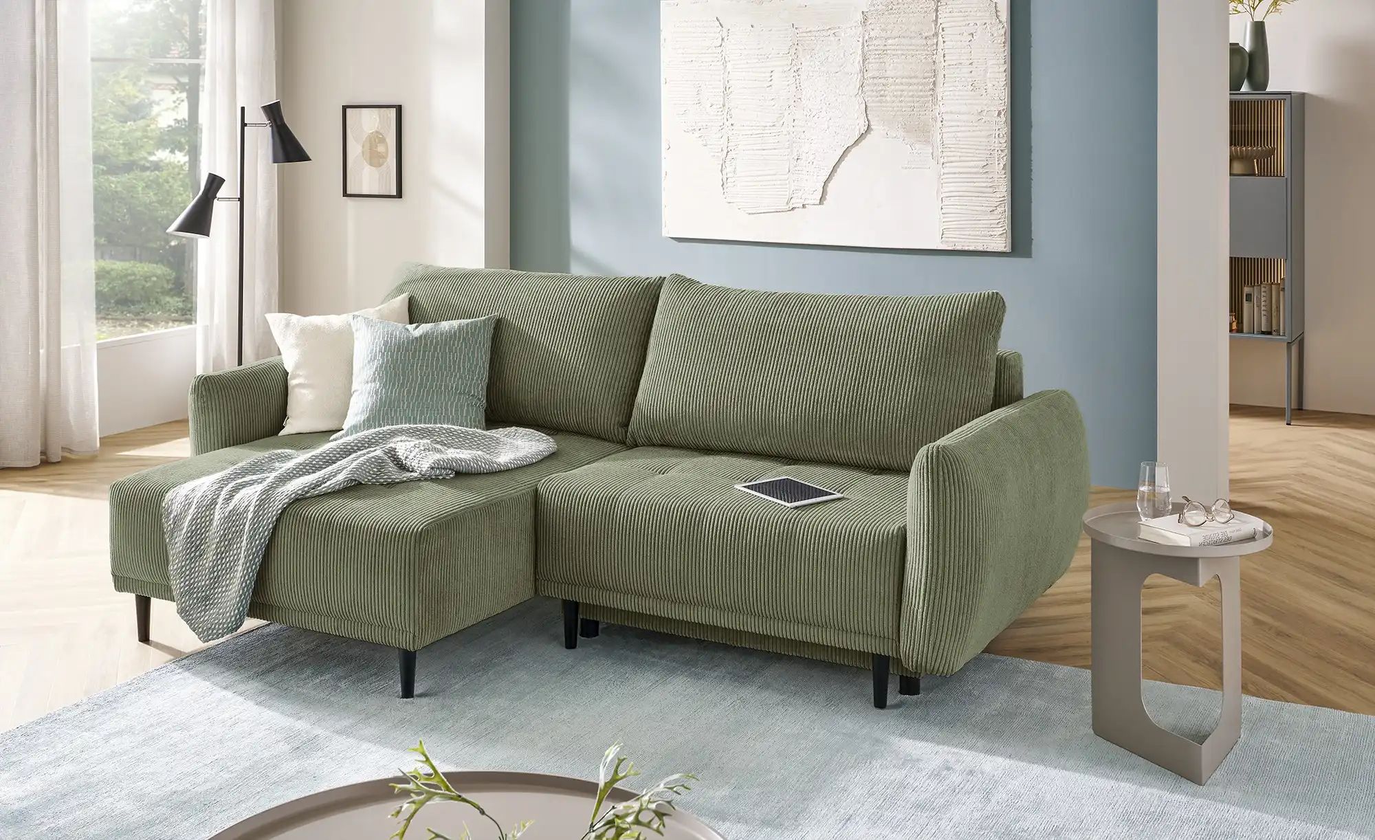 Thumbnail - smart Ecksofa  Tori ¦ grün ¦ Maße (cm): B: 241 H: 93 T: 148.0 Polstermöbel > Sofas > 3-Sitzer - Höffner