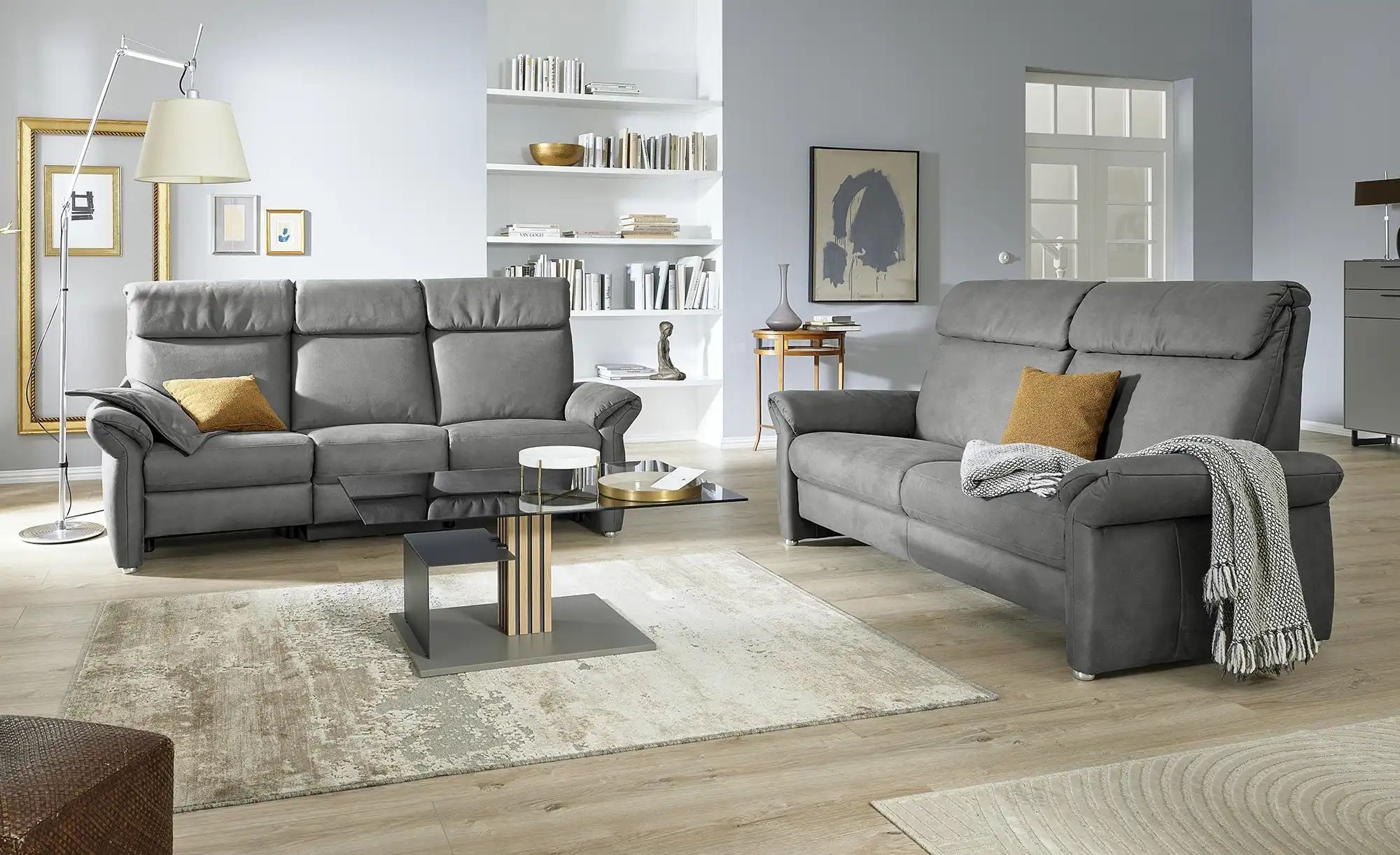 Thumbnail - Wohnwert Trapezsofa  Melina ¦ grau ¦ Maße (cm): B: 226 H: 107 T: 102.0 Polstermöbel > Sofas > 3-Sitzer - Höffner