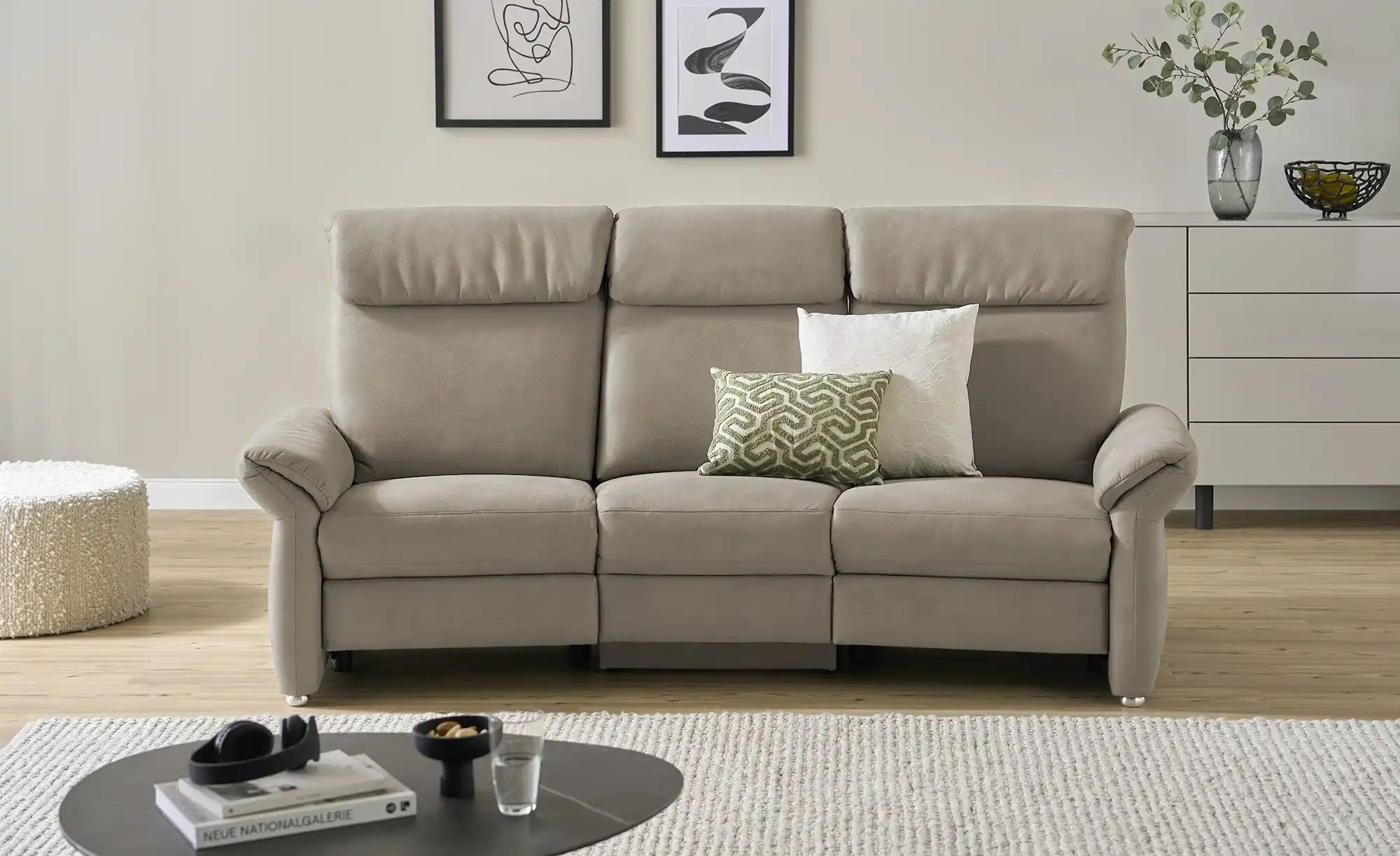 Thumbnail - Wohnwert Trapezsofa  Melina ¦ grau ¦ Maße (cm): B: 226 H: 107 T: 102.0 Polstermöbel > Sofas > 3-Sitzer - Höffner