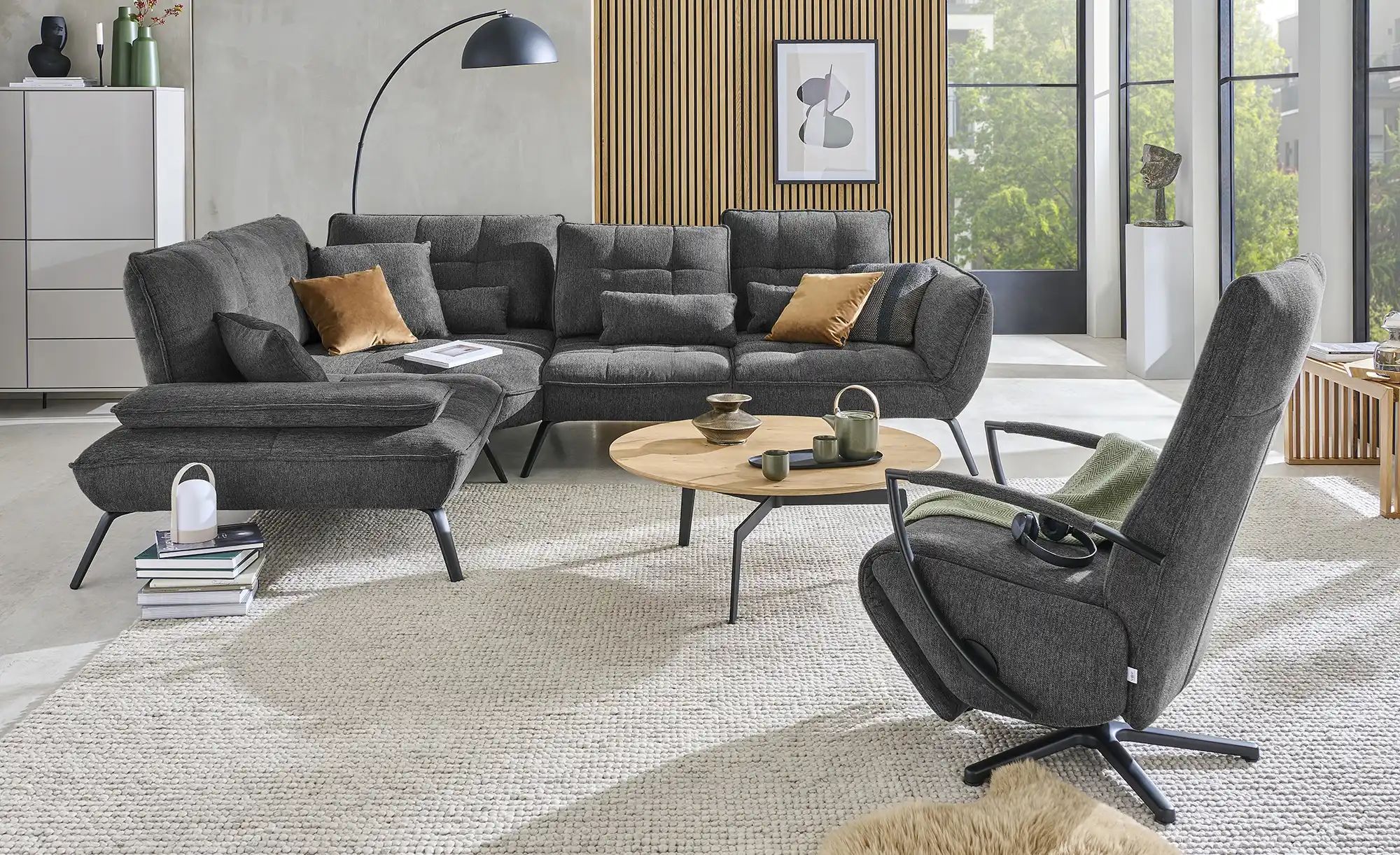 Thumbnail - vito Ecksofa  Ticona ¦ grau ¦ Maße (cm): B: 326 H: 93 T: 266.0 Polstermöbel > Sofas > Ecksofas - Höffner