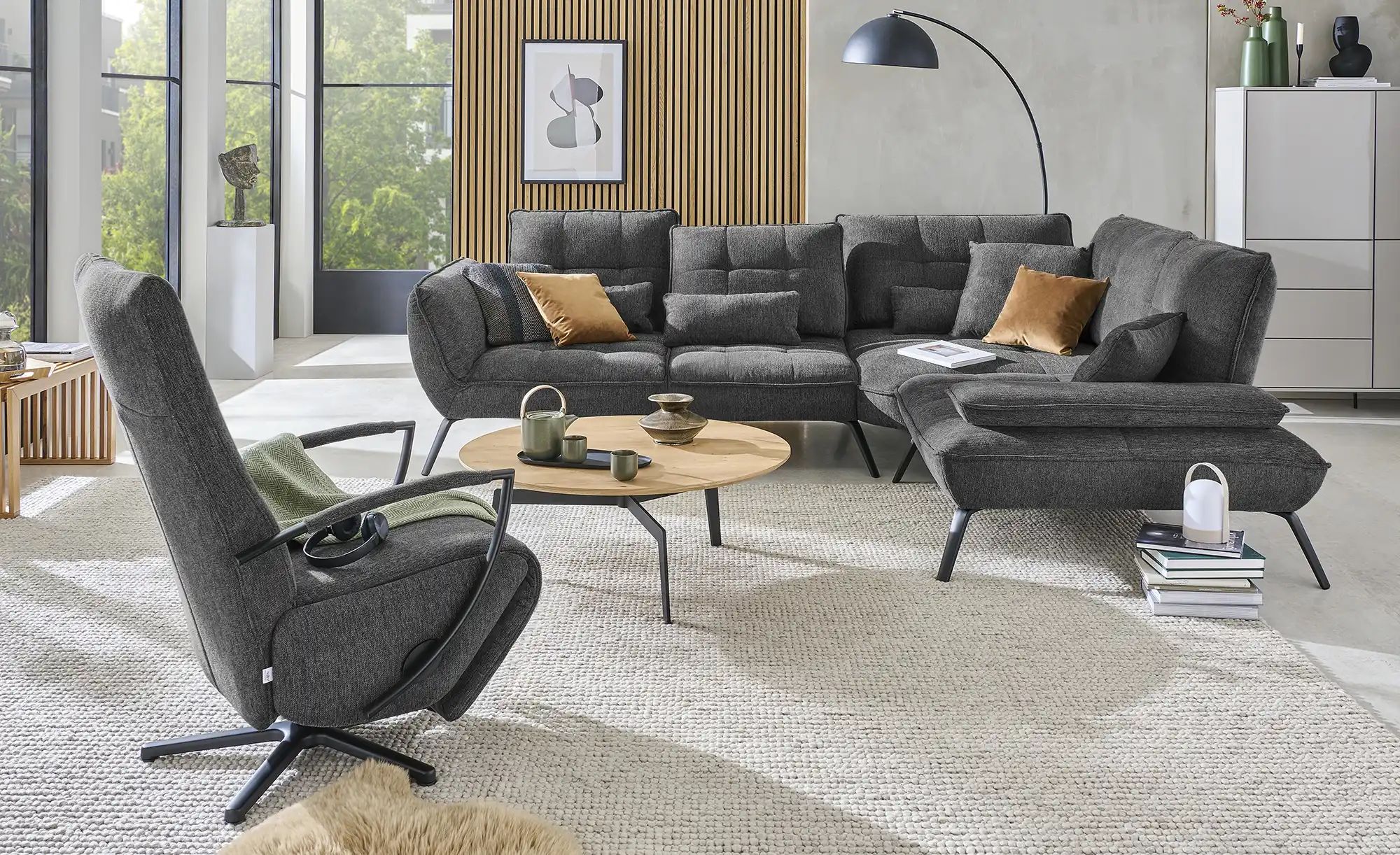 Thumbnail - vito Ecksofa  Ticona ¦ grau ¦ Maße (cm): B: 326 H: 93 T: 266.0 Polstermöbel > Sofas > Ecksofas - Höffner