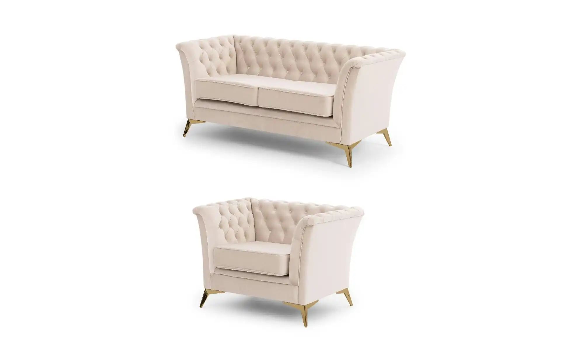 Chesterfield Polstergarnitur 2+1  Wilhelm ¦ beige ¦ Maße (cm): B: 175 H: 78 günstig online kaufen