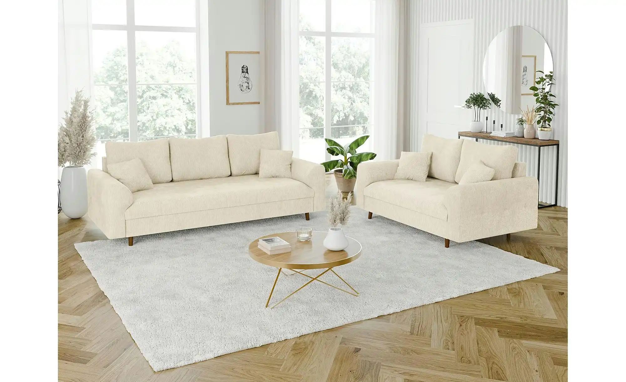 Polstergarnitur 3+2  Trygve ¦ beige ¦ Maße (cm): B: 210 H: 81 Polstermöbel günstig online kaufen