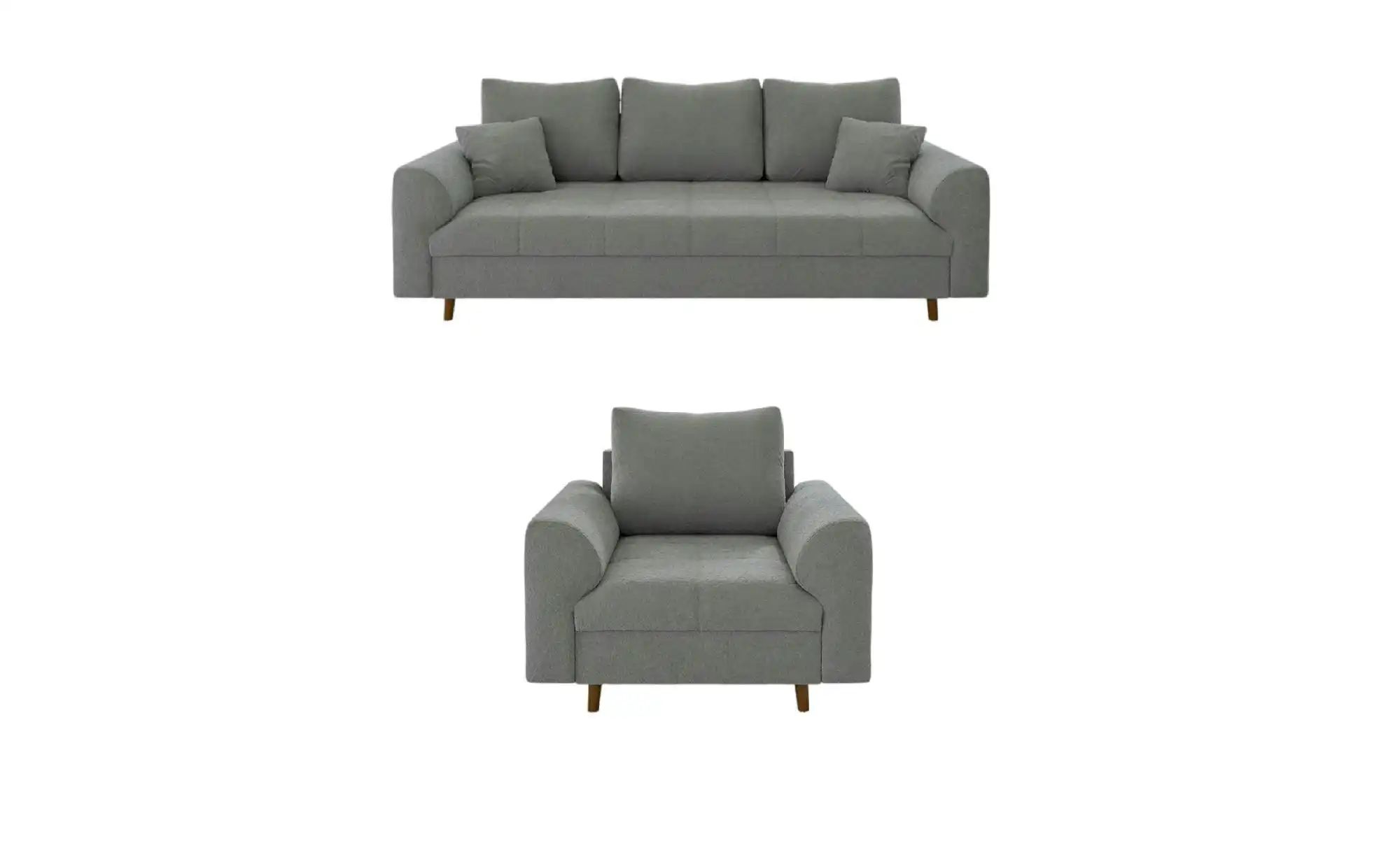 Polstergarnitur 3+1  Lars ¦ grau ¦ Maße (cm): B: 210 H: 81 Polstermöbel > S günstig online kaufen