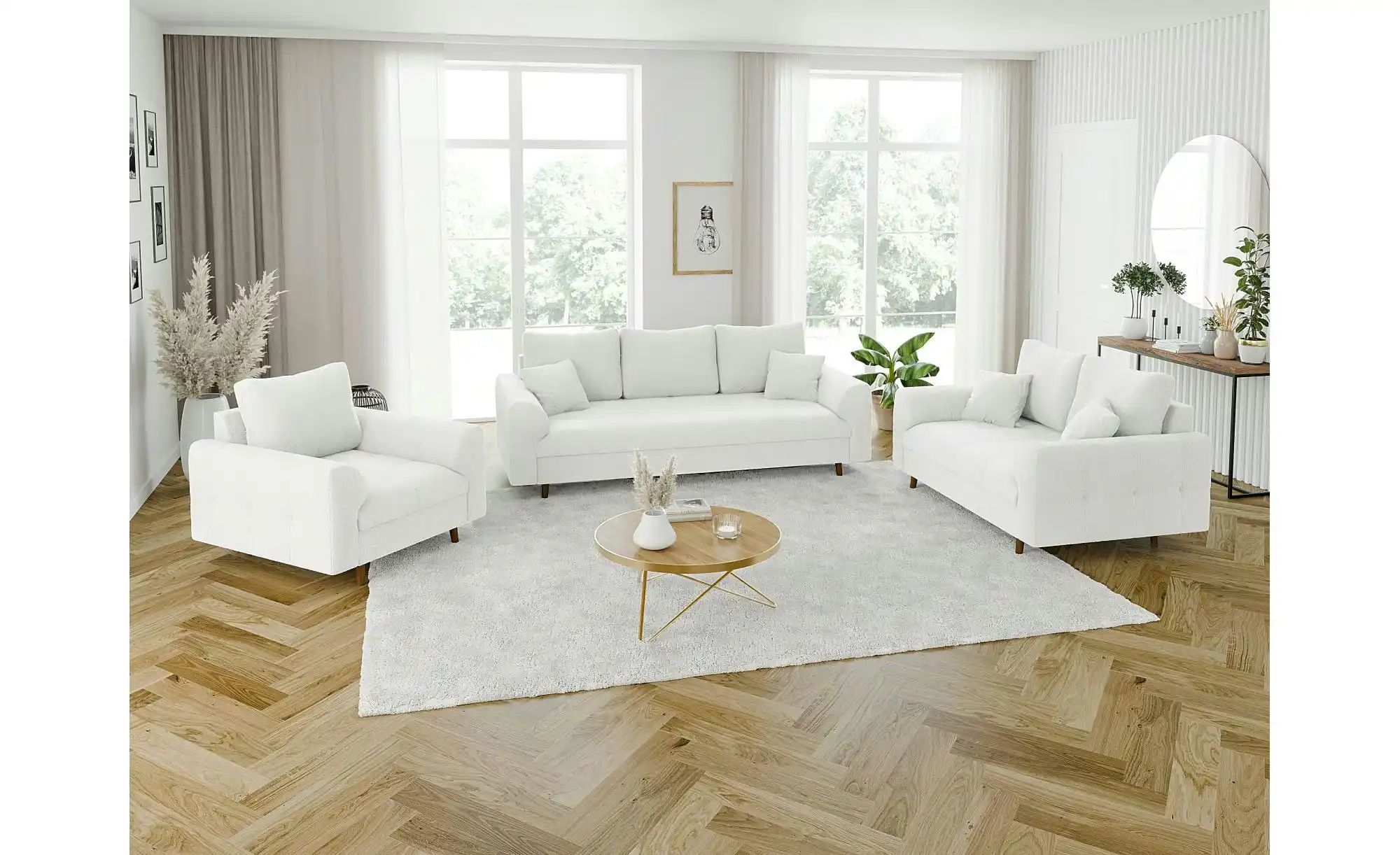 Thumbnail - S-STYLE Polstergarnitur 3+2+1  Lars ¦ weiß ¦ Maße (cm): B: 210 H: 81 Polstermöbel > Sofas > Sitzgruppen - Höffner