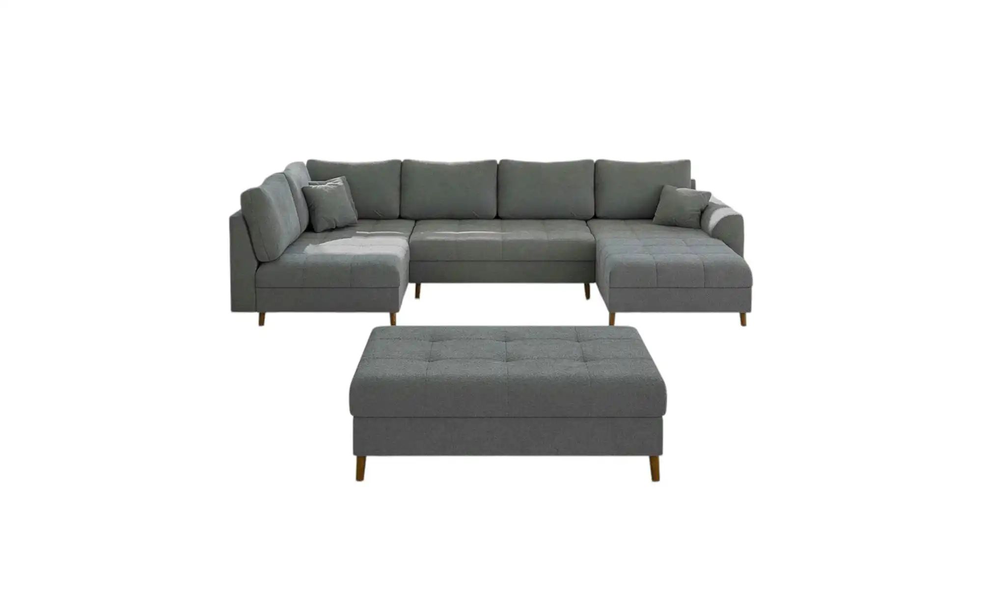 Wohnlandschaft mit Hocker  Lars ¦ grau ¦ Maße (cm): B: 310 H: 81 Polstermöb günstig online kaufen