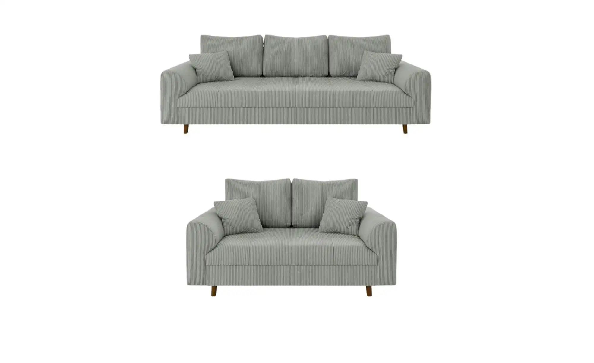 Polstergarnitur 3+2  Maya ¦ grau ¦ Maße (cm): B: 210 H: 81 Polstermöbel > S günstig online kaufen