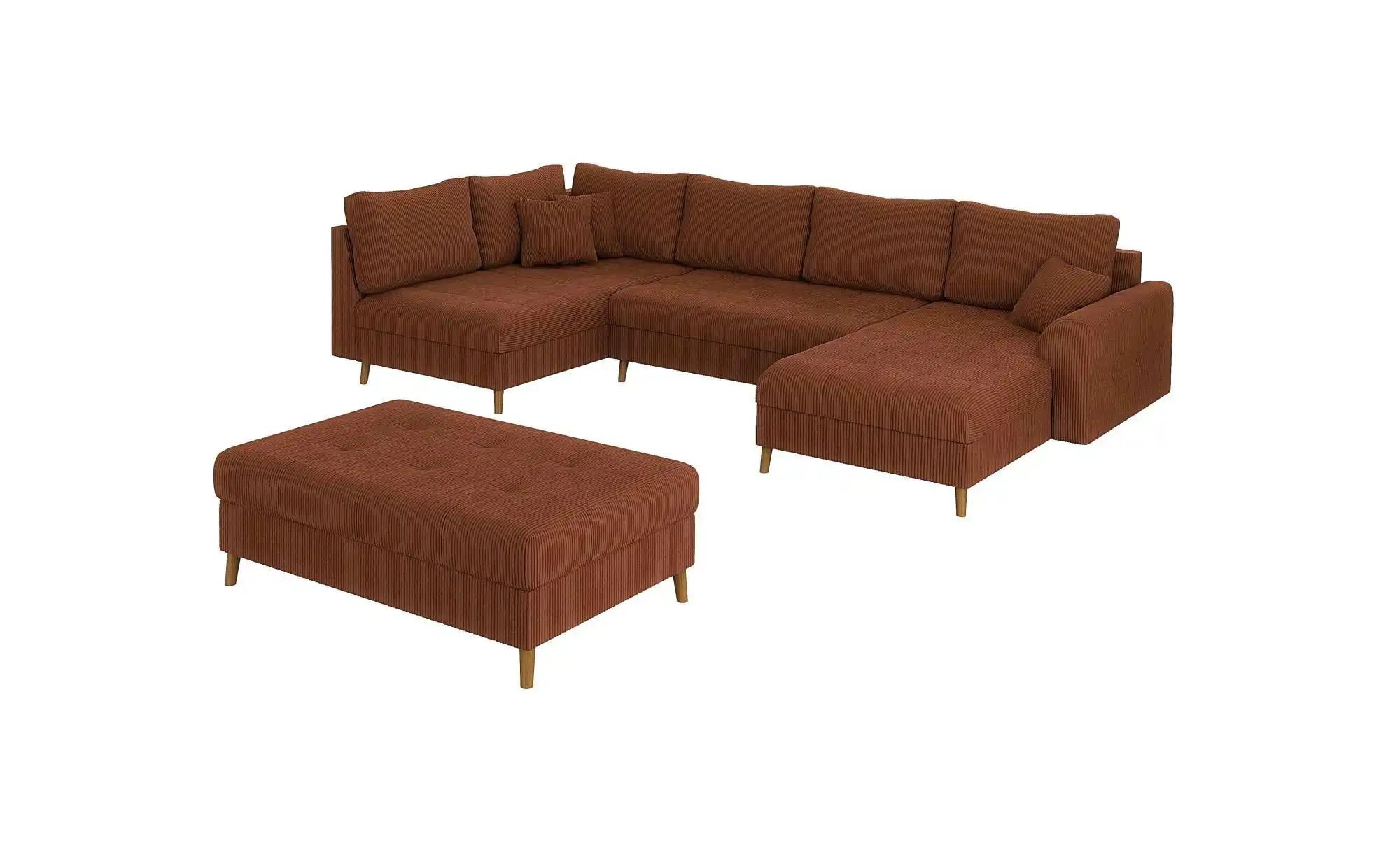 S-STYLE Wohnlandschaft mit Hocker  Maya ¦ rot ¦ Maße (cm): B: 310 H: 81 Pol günstig online kaufen