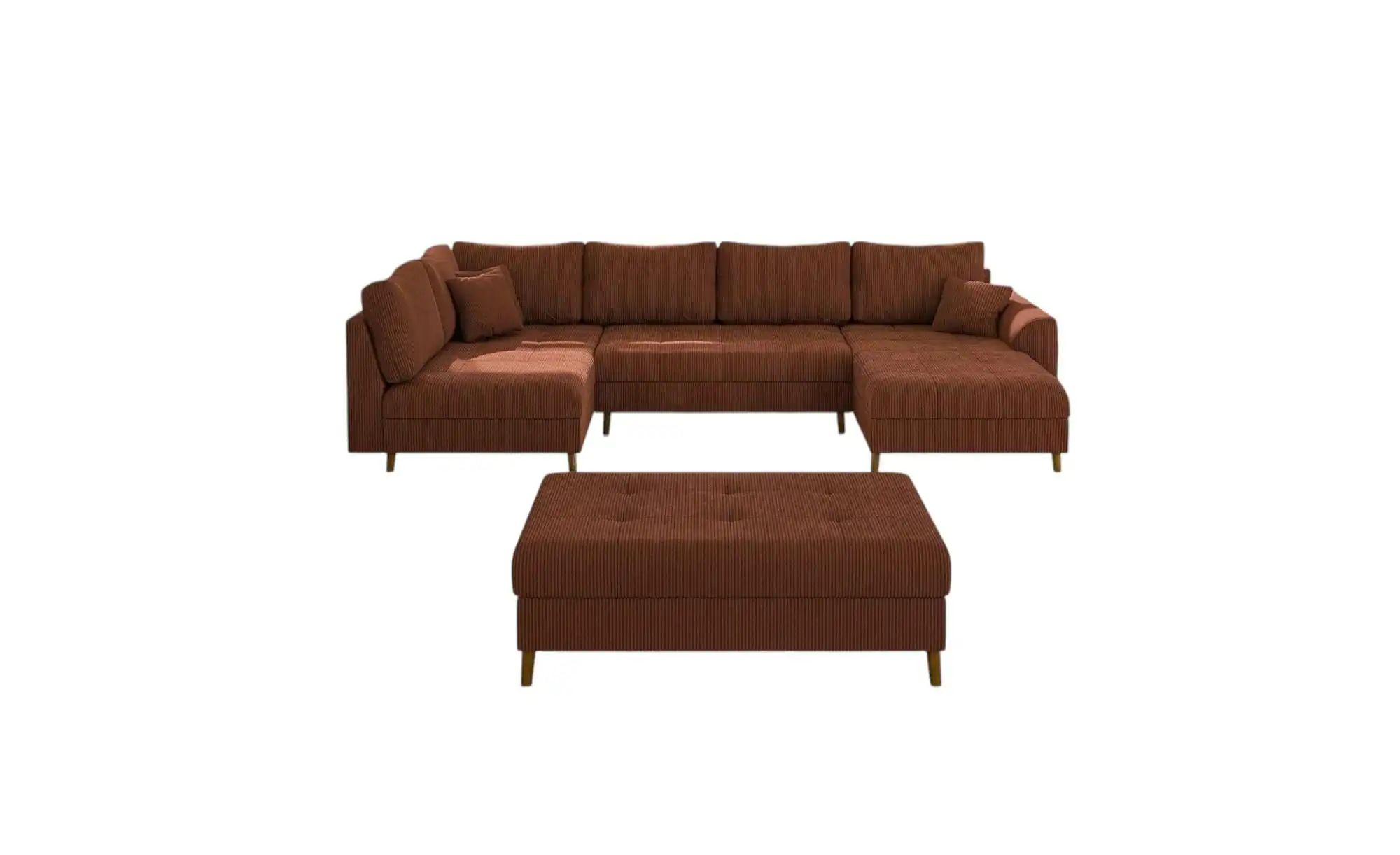 Wohnlandschaft mit Hocker  Maya ¦ rot ¦ Maße (cm): B: 310 H: 81 Polstermöbe günstig online kaufen