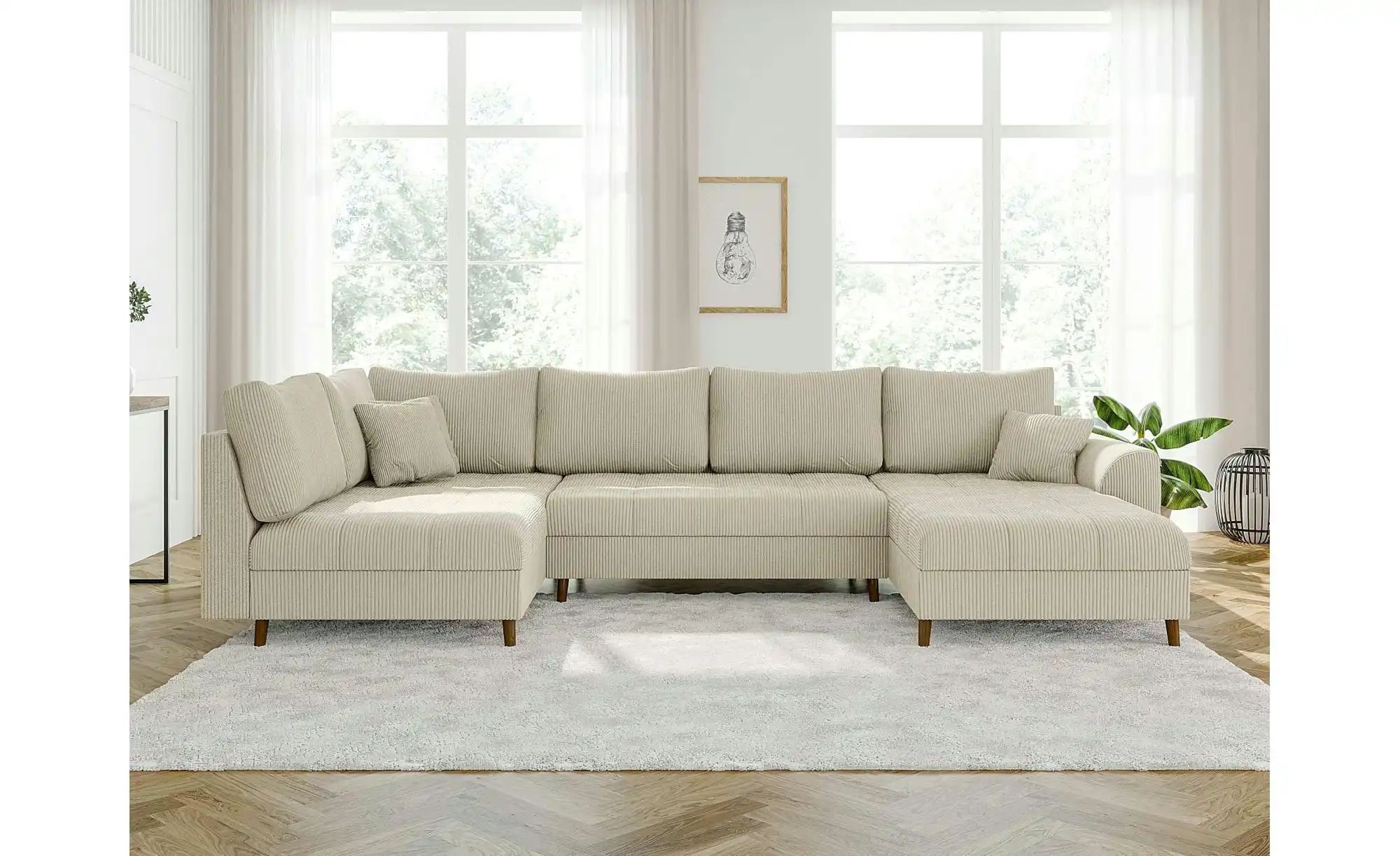 S-STYLE Wohnlandschaft  Maya ¦ beige ¦ Maße (cm): B: 310 H: 81 Polstermöbel günstig online kaufen